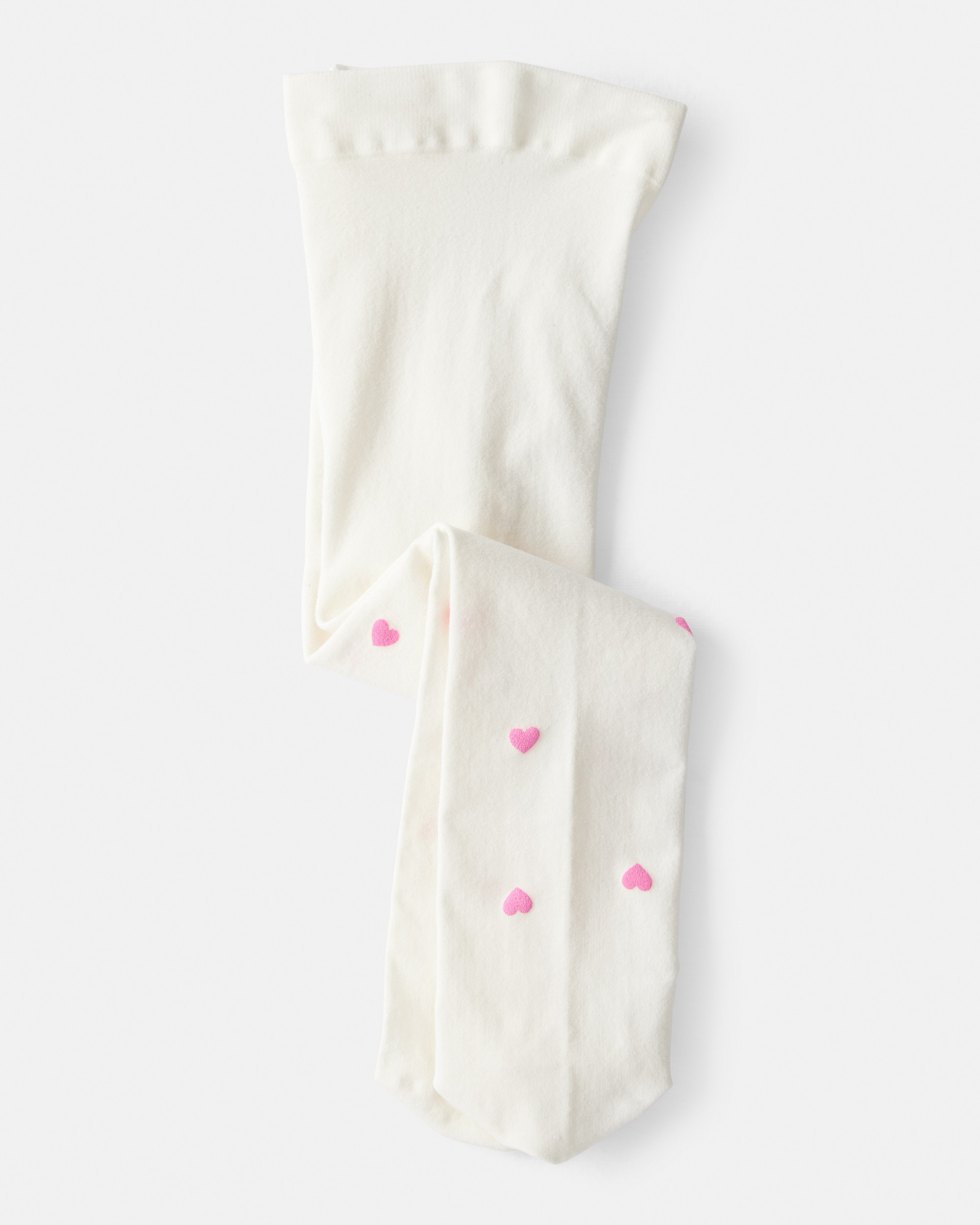 Baby Girl Heart Tights - Pink/White