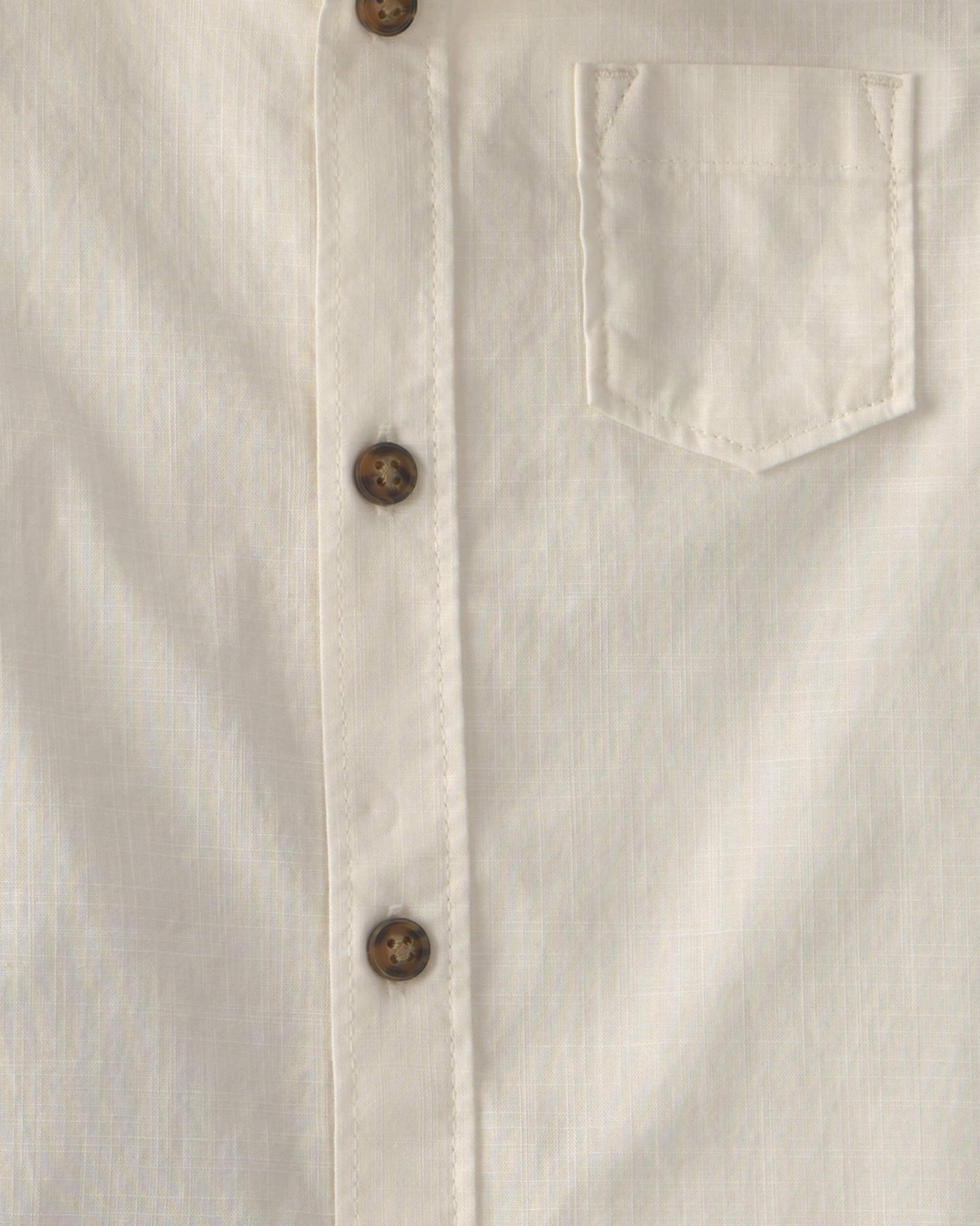 Toddler Boy 2-Piece Chambray Button-Down Shirt & Short Set - Ivory/Brown