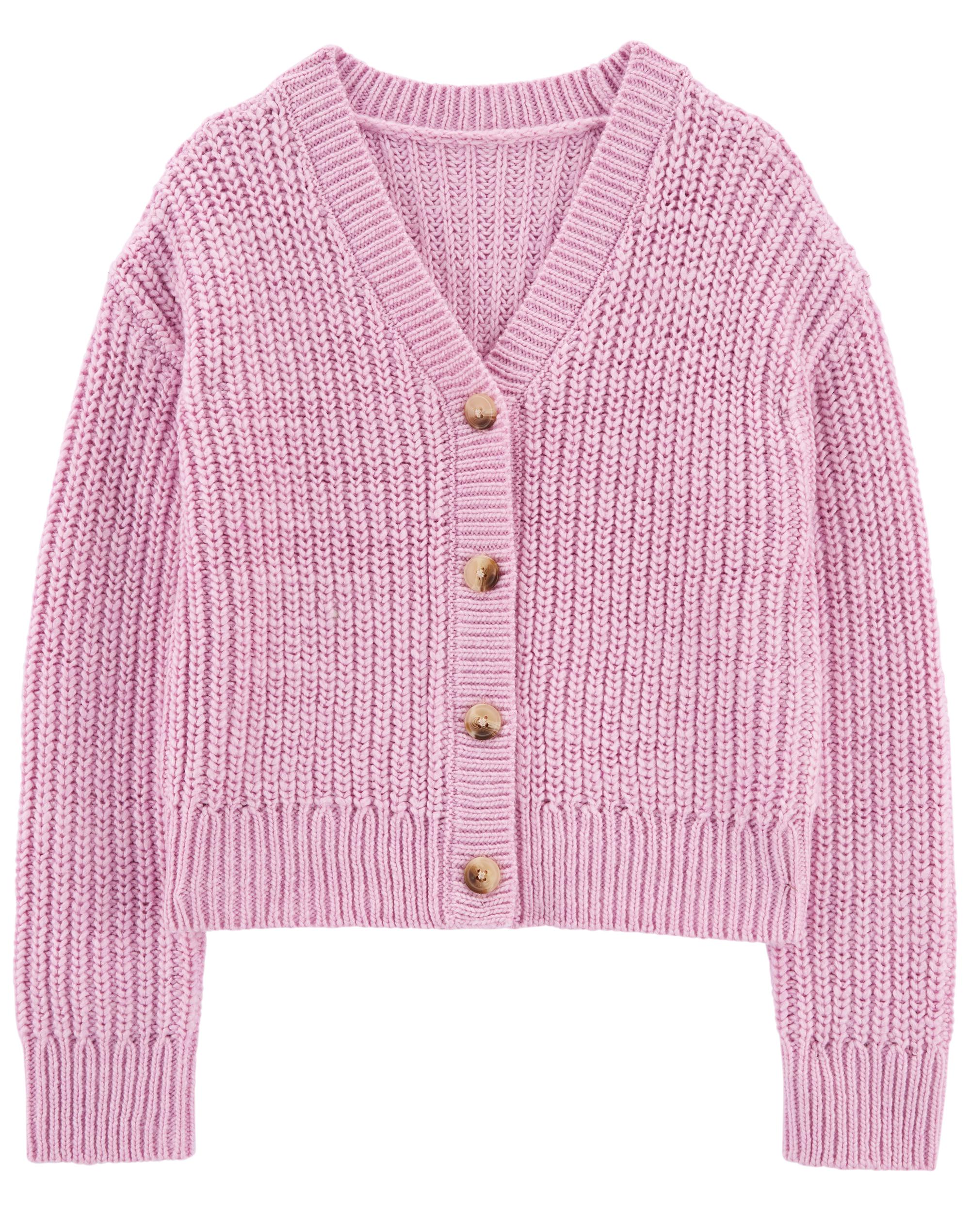 Pink Button-Front Cardigan Sweater | Carter's Oshkosh Canada