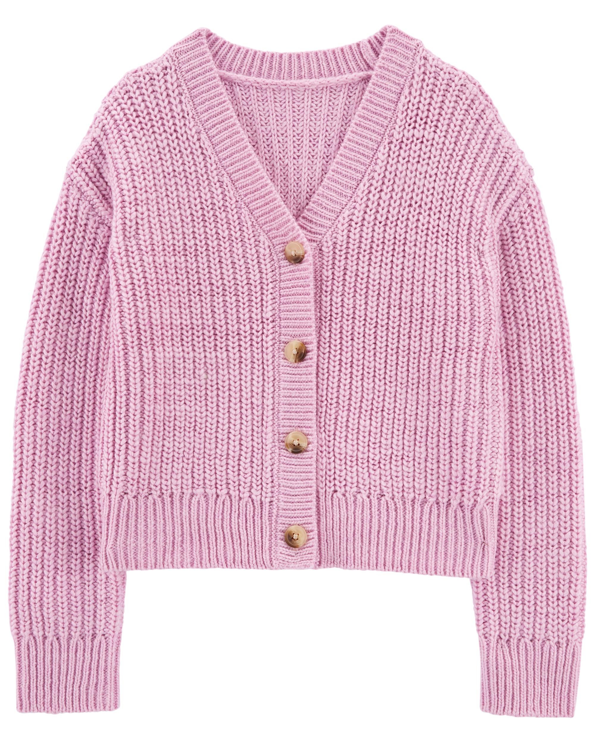 Pink Button-Front Cardigan Sweater | Carter's Oshkosh Canada