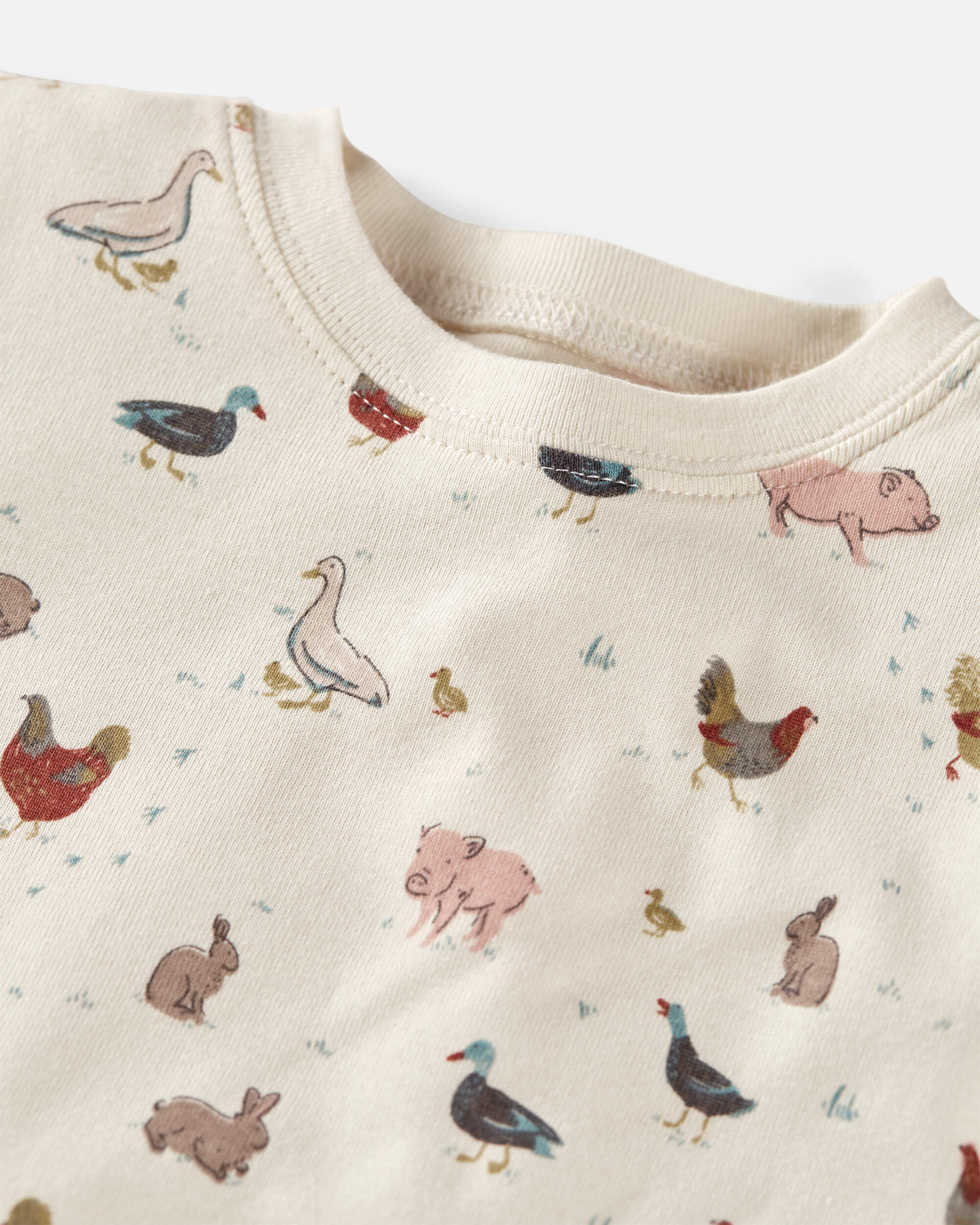 Toddler Organic Cotton Pyjamas Barnyard Tails Print