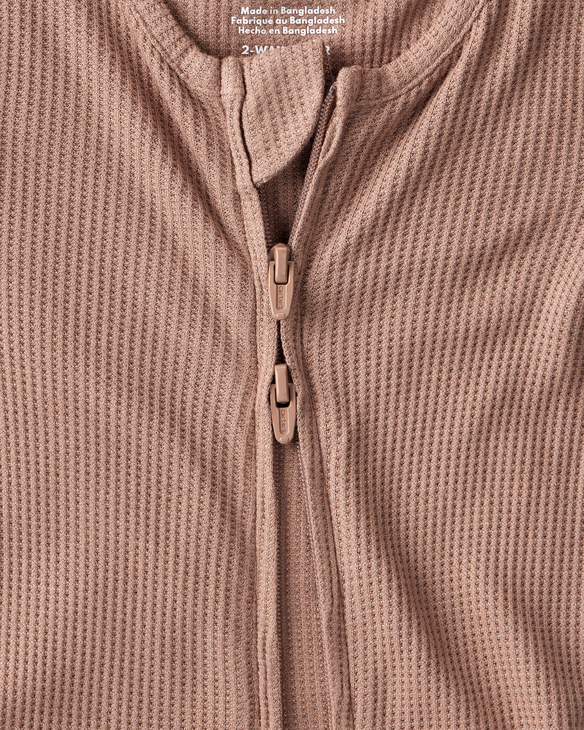 Baby Solid PurelySoft Long-Sleeve 2-Way Zip Sleeper - Brown