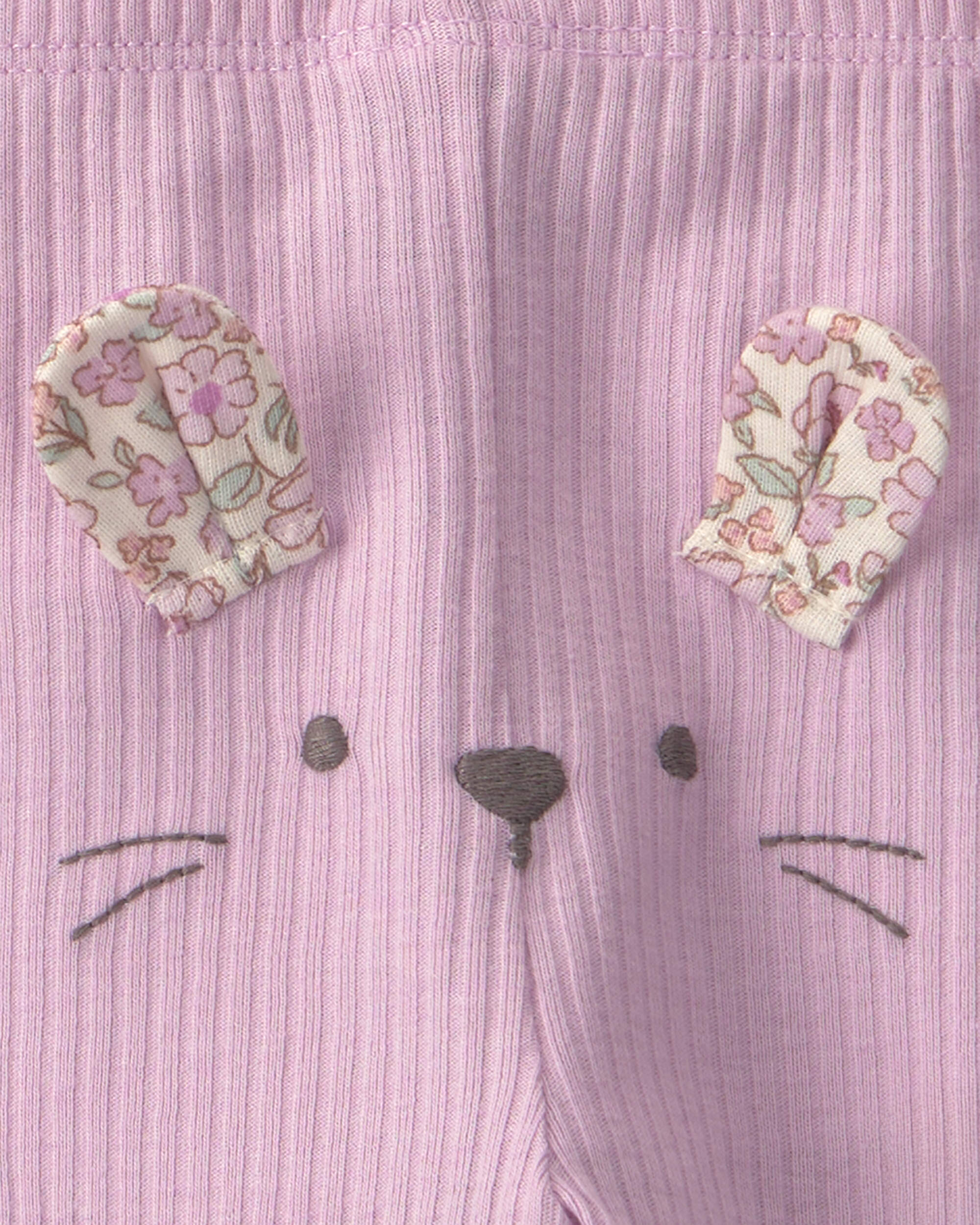 Baby Girl 3-Piece Bunny Bodysuit & Pant Set - Purple