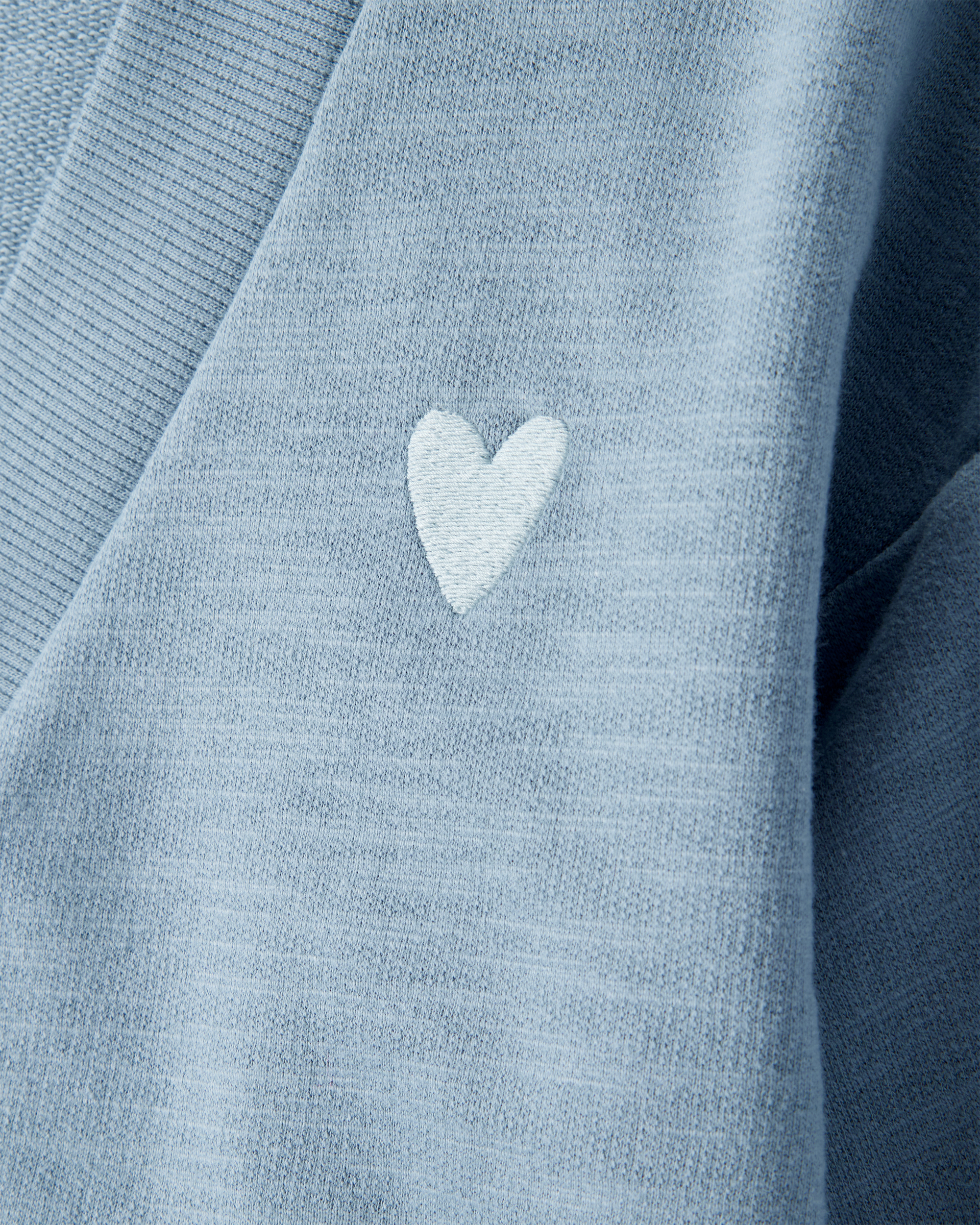 Toddler Girl Heart Cotton Long-Sleeve Cardigan Sweater - Blue