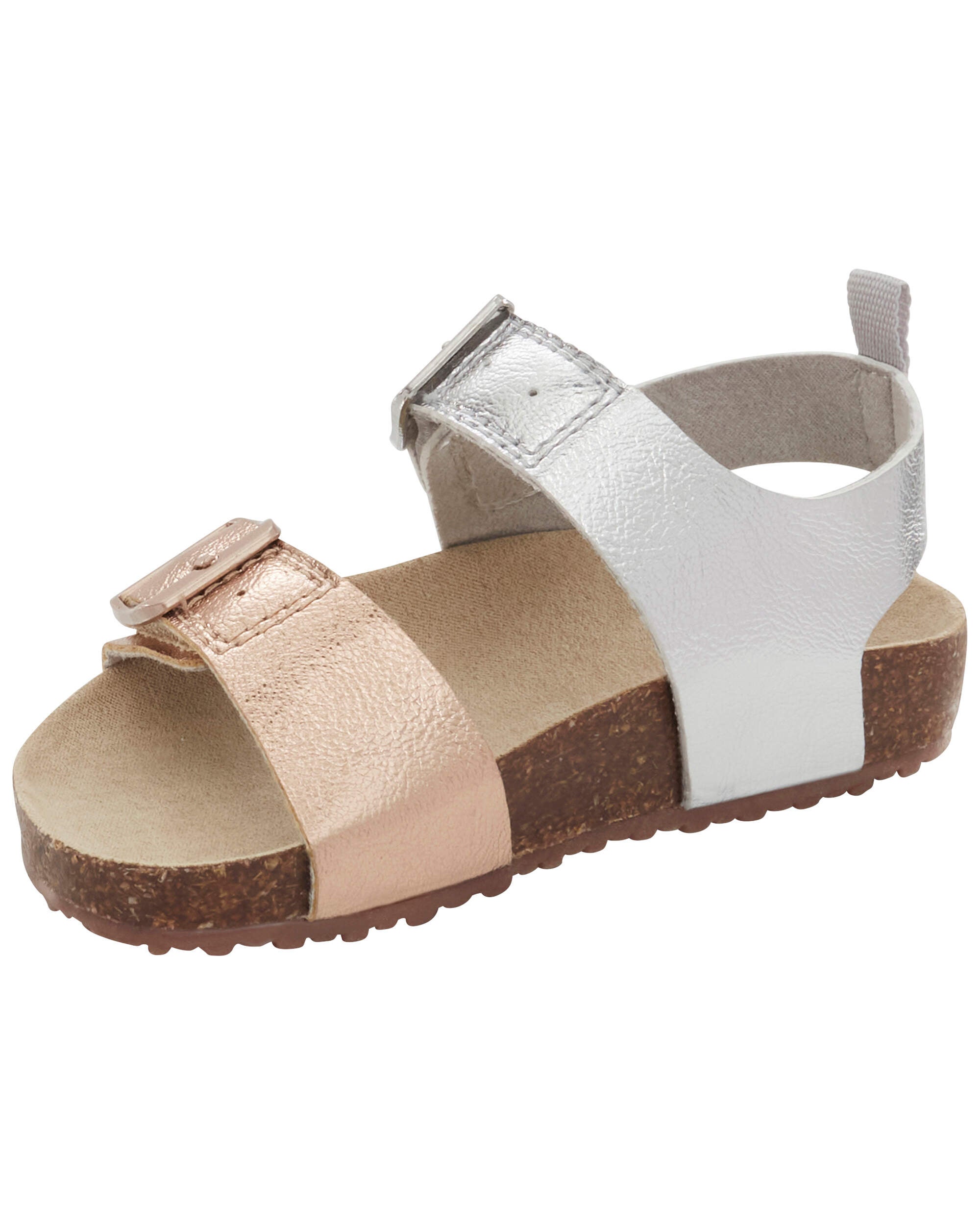 Toddler Girls Toddler Buckle Faux Cork Sandals 5 Carter s