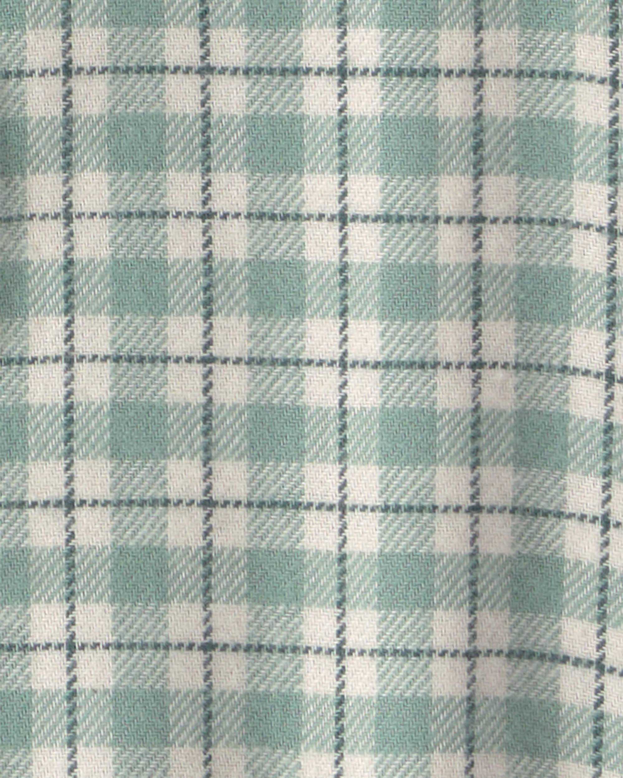 Baby Boy 2-Piece Plaid Flannel Long-Sleeve Top & Pant Set - Green/Indigo