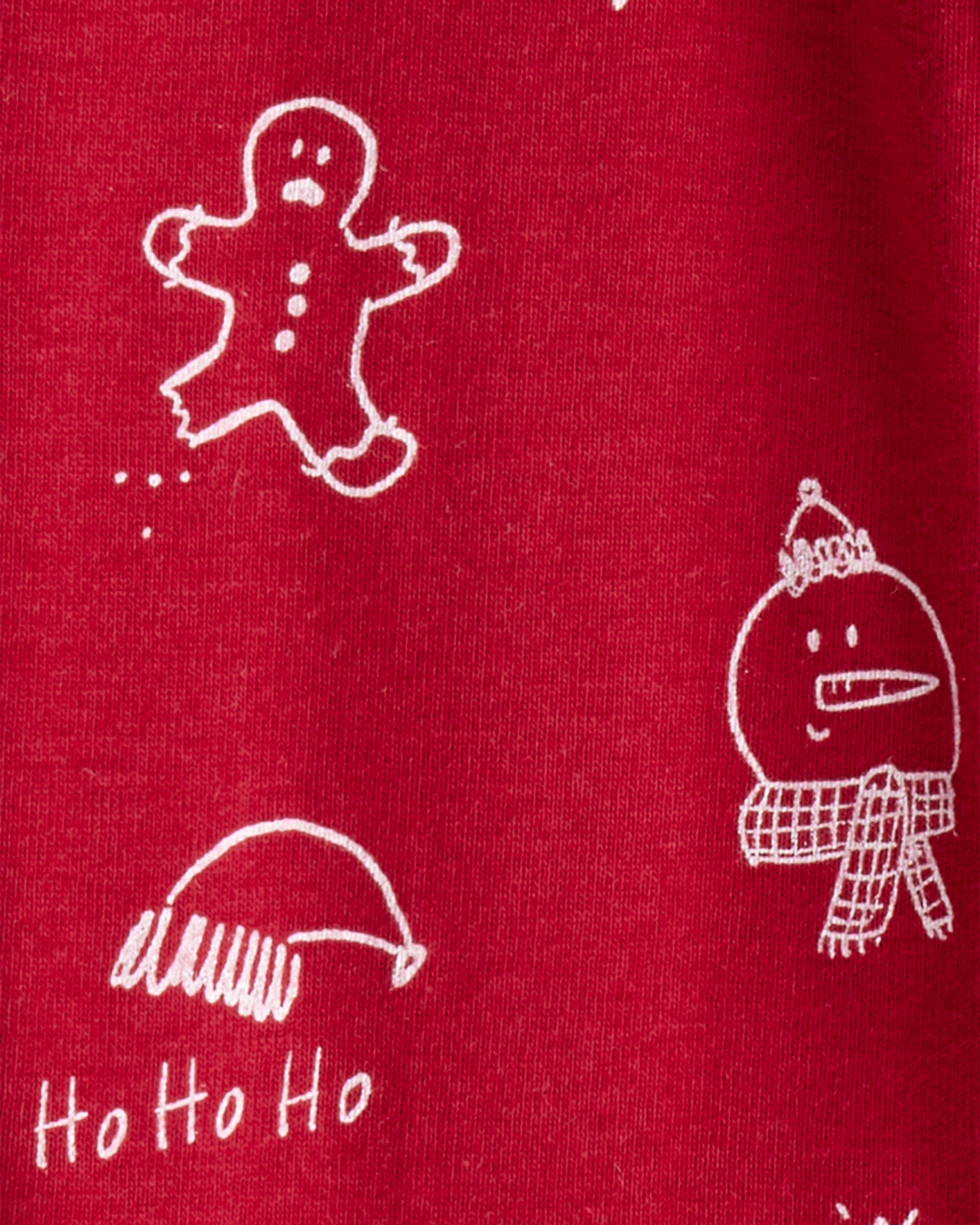 Baby Christmas 100% Cotton Snug Fit 2-Way Zip Sleeper - Red