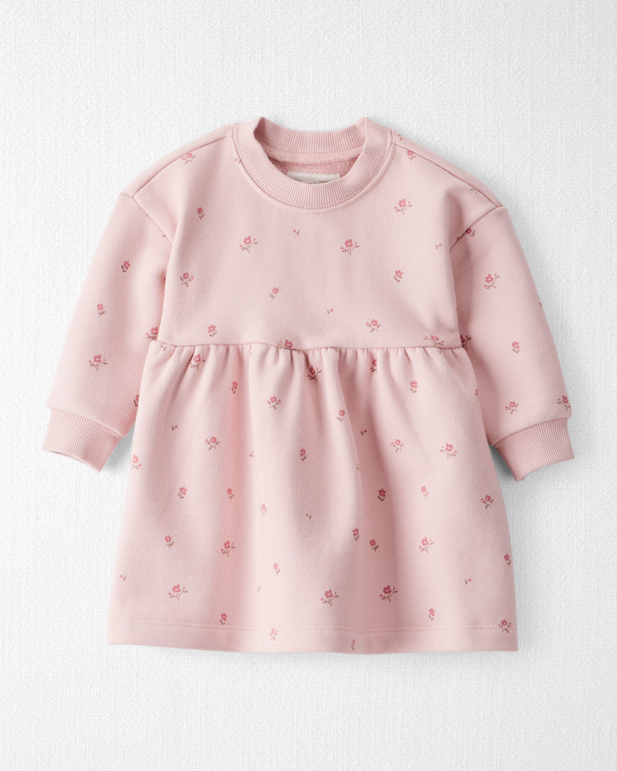 Baby Girl French Terry Dress Made with Organic Cotton Blush Petals Print