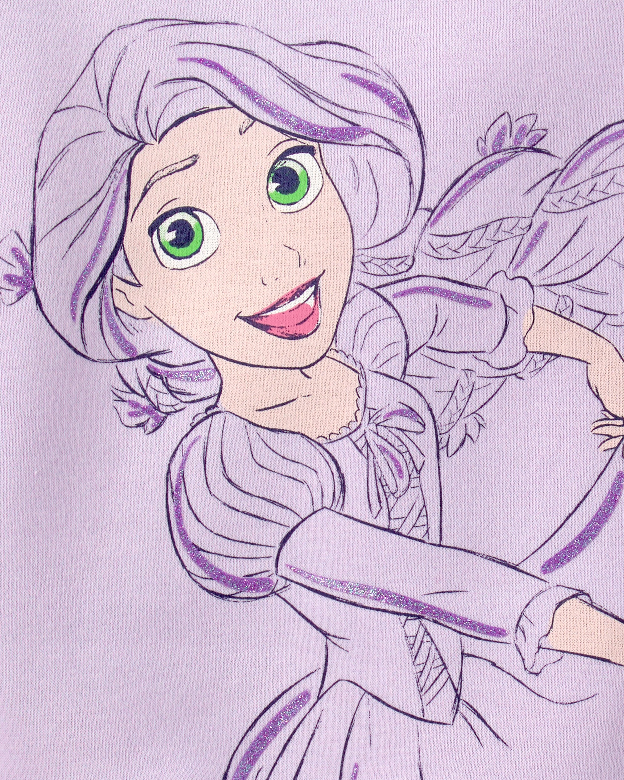 Toddler Girl Disney© Rapunzel Fleece Pullover Sweatshirt - Purple