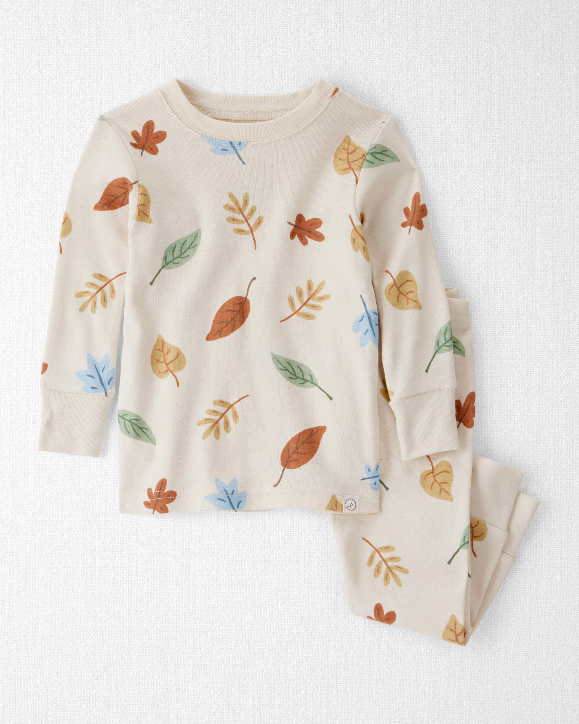 Baby Organic Cotton Pyjamas Autumn Leaves Print
