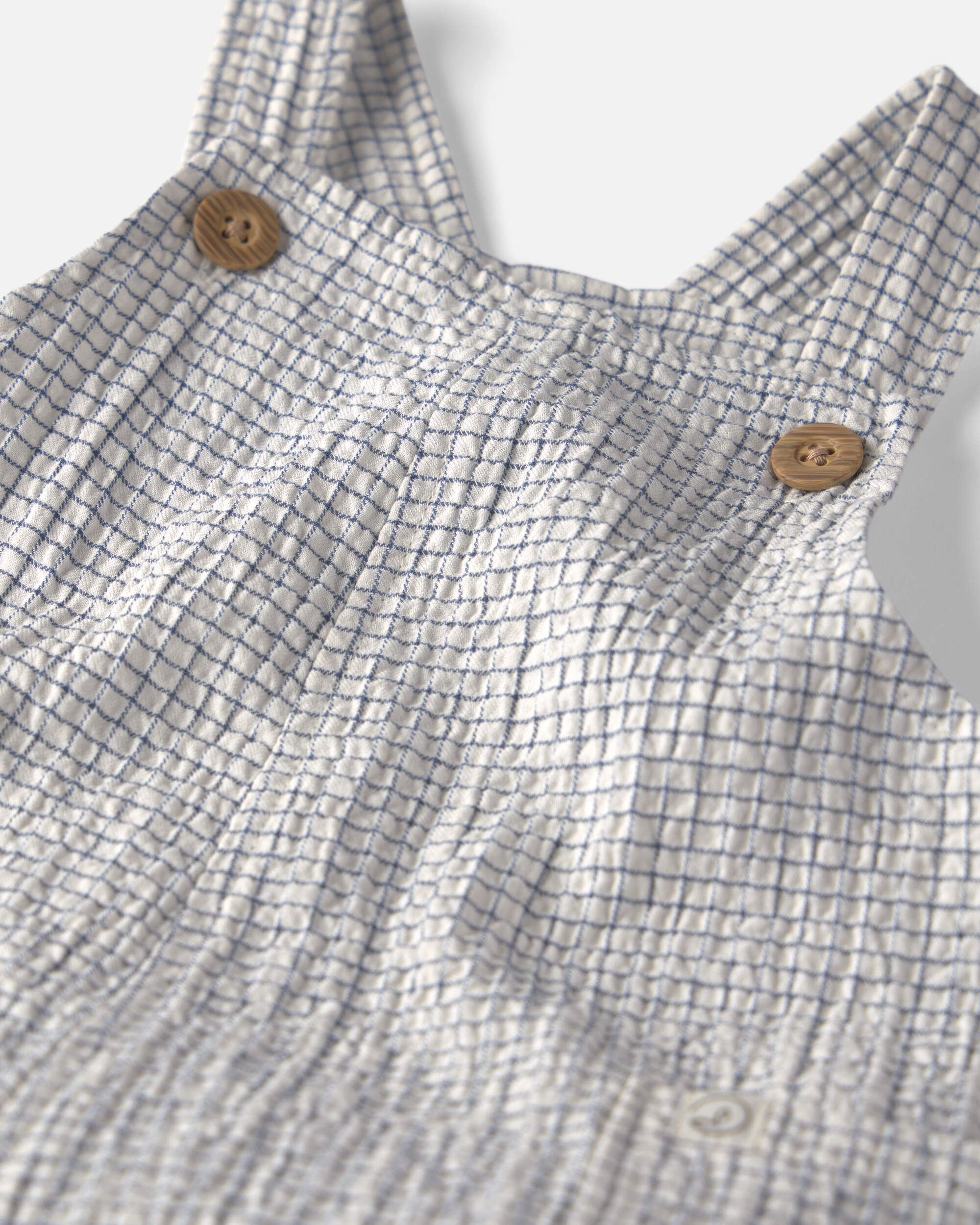 Baby Organic Cotton Seersucker Gauze Shortalls, , hi-res