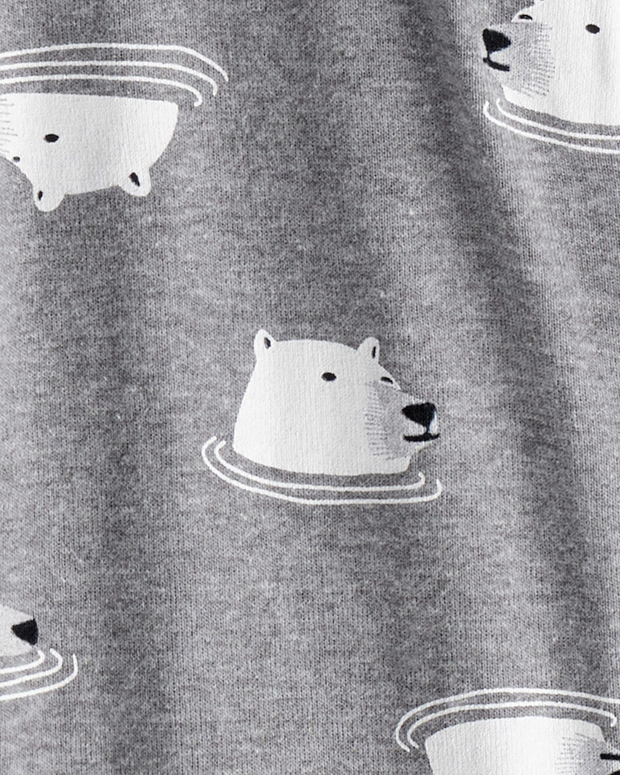 Baby Boy Polar Bear Cotton Snug Fit 2-Way Zip Footie 1-Piece Pyjamas - Grey