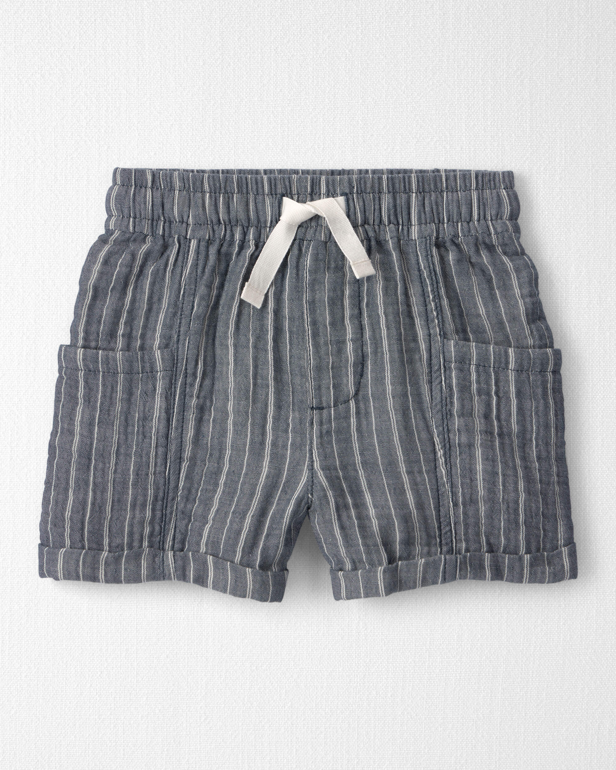 Toddler Boy 2-Piece Organic Cotton Gauze Short Set Cream