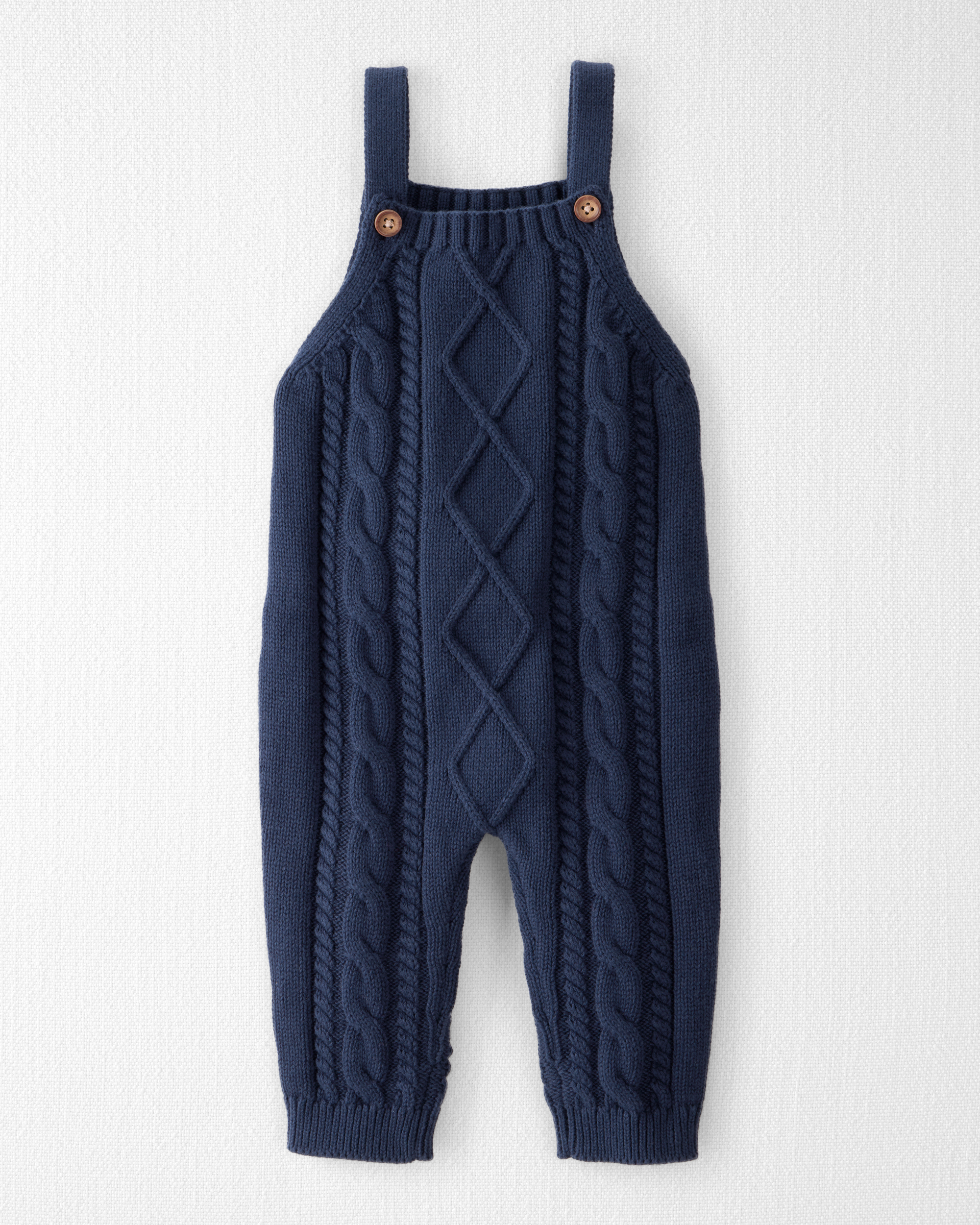 Baby Organic Cotton Cable Knit Overalls