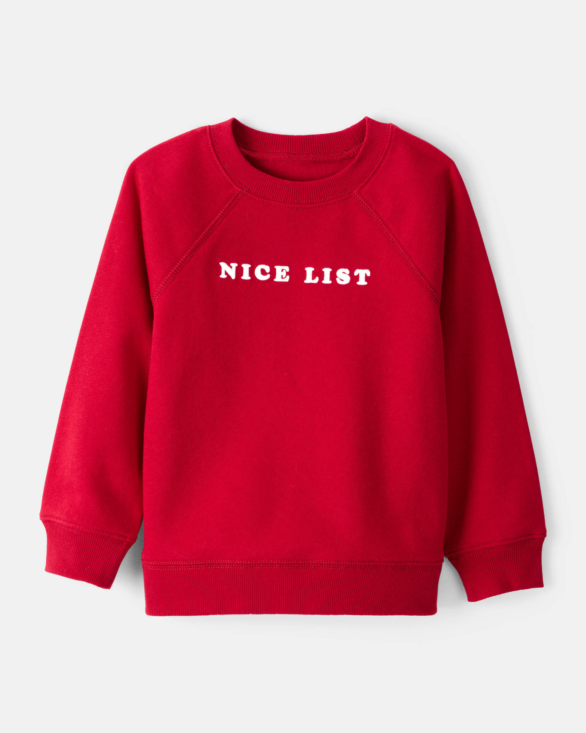 Toddler Boy DayDream Fleece Christmas Nice List Long-Sleeve Pullover Sweatshirt - Red