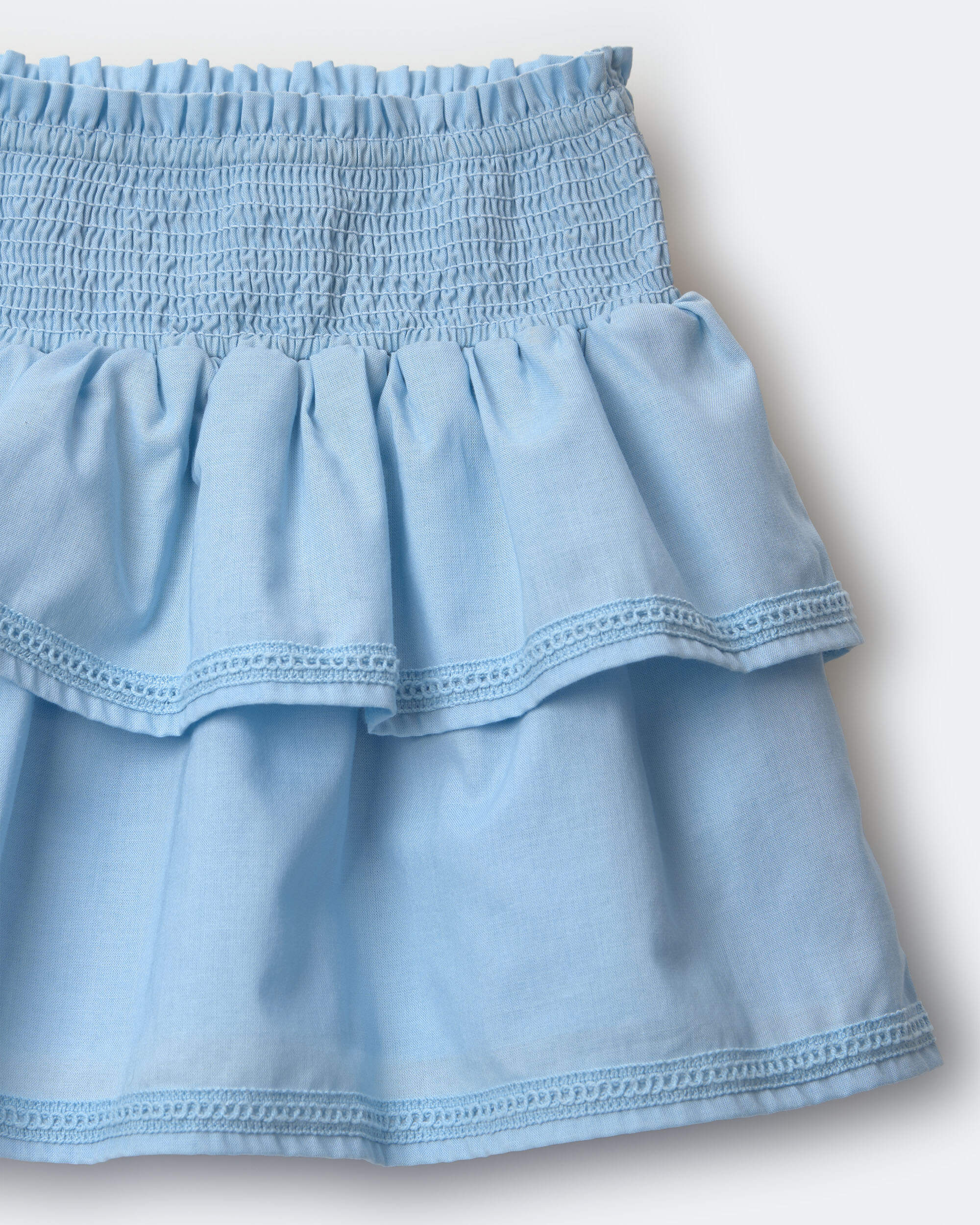 Toddler Girl Smocked Tiered Skirt - Blue