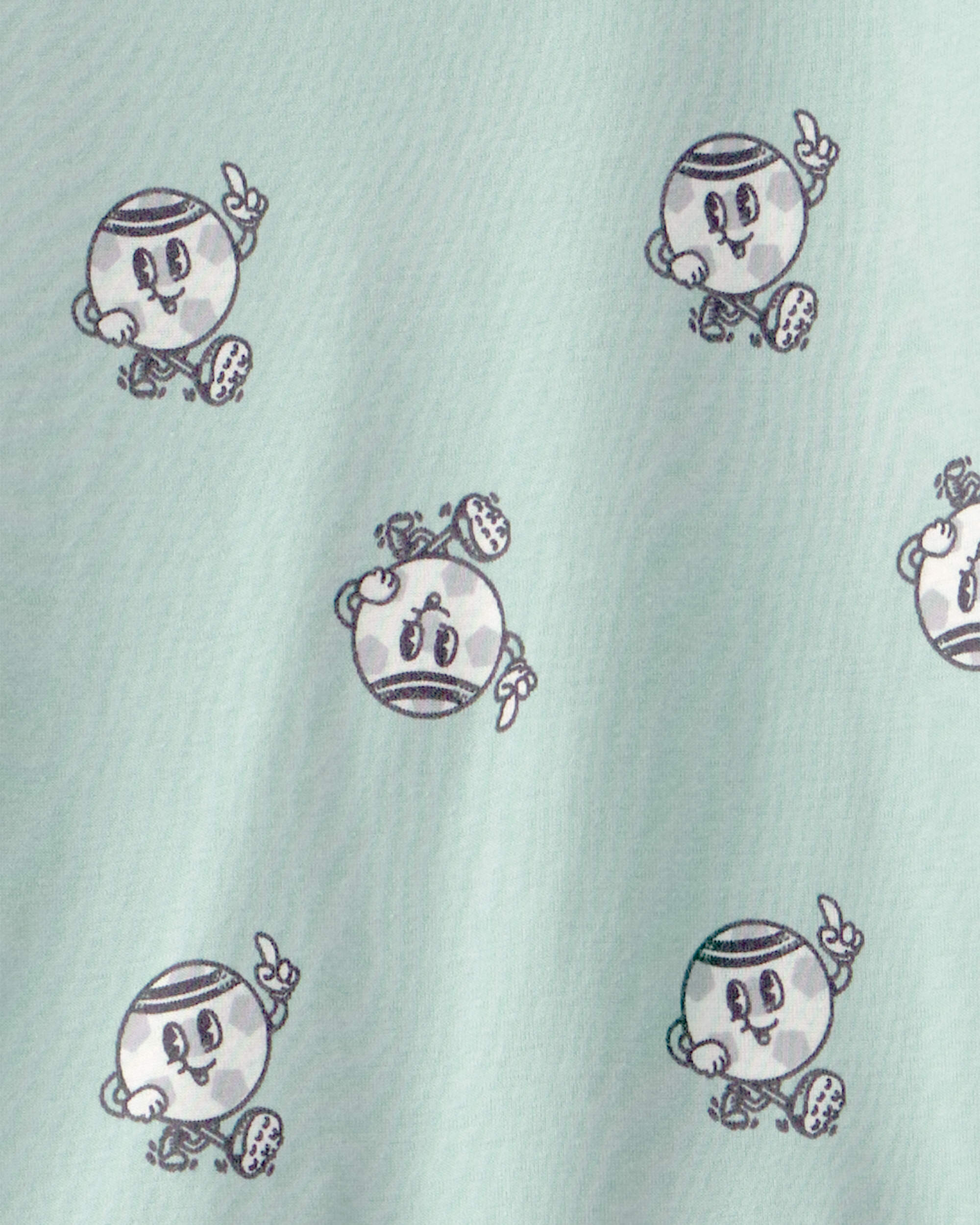 Kids Soccer 100% Cotton Short-Sleeve Snug Fit 2-Piece pyjama Set - Green