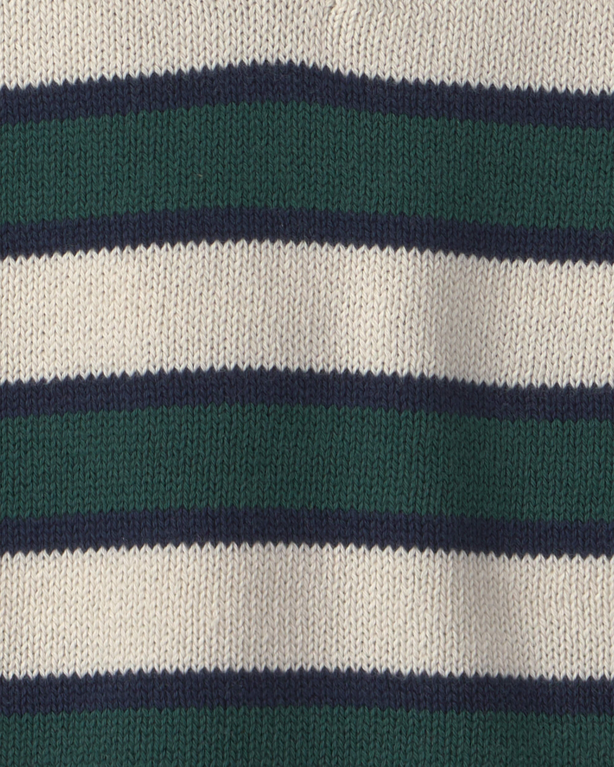 Toddler Boy Organic Cotton Sweater Knit Polo Stripes