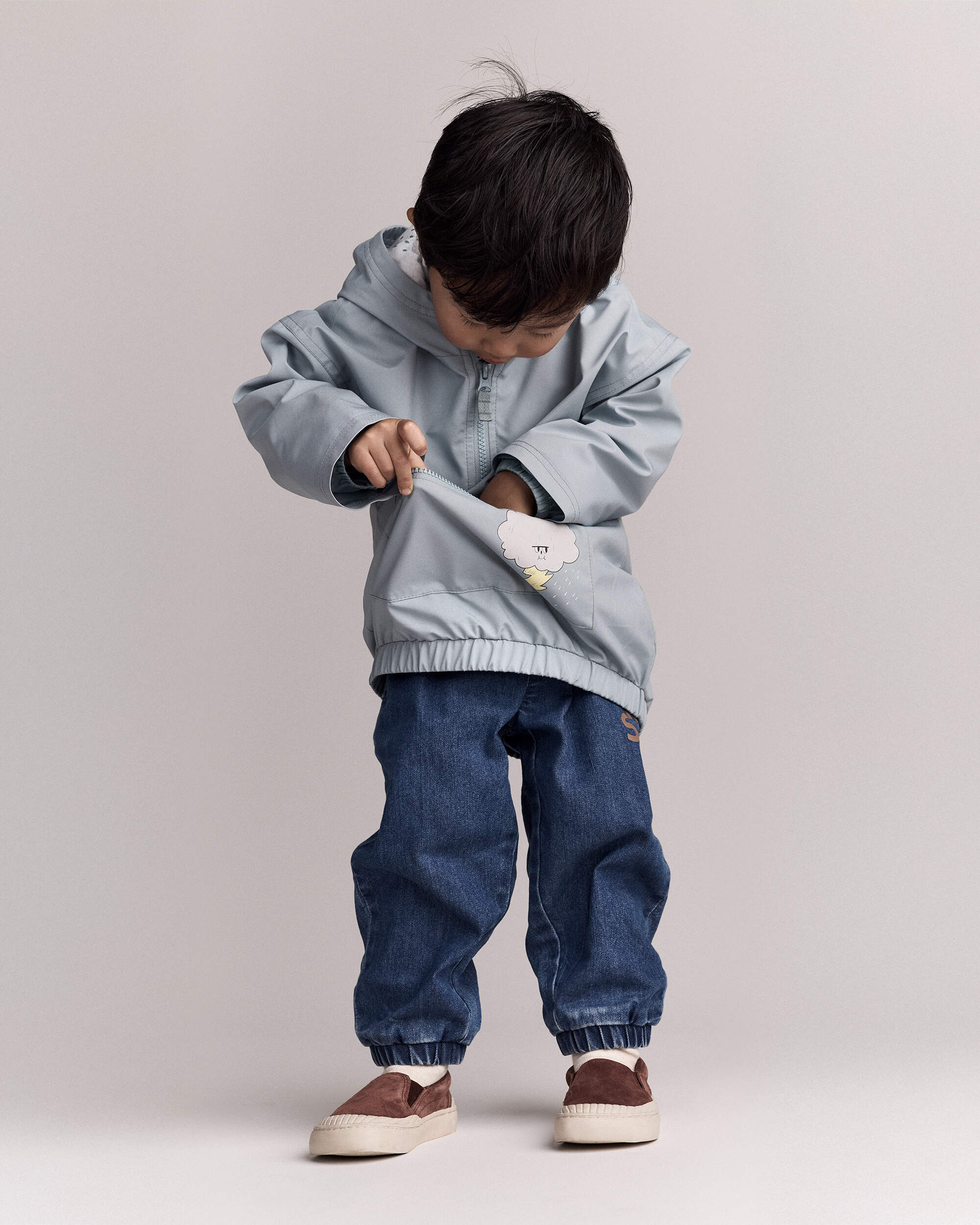 Toddler Hooded Rain Pullover - Pale Blue