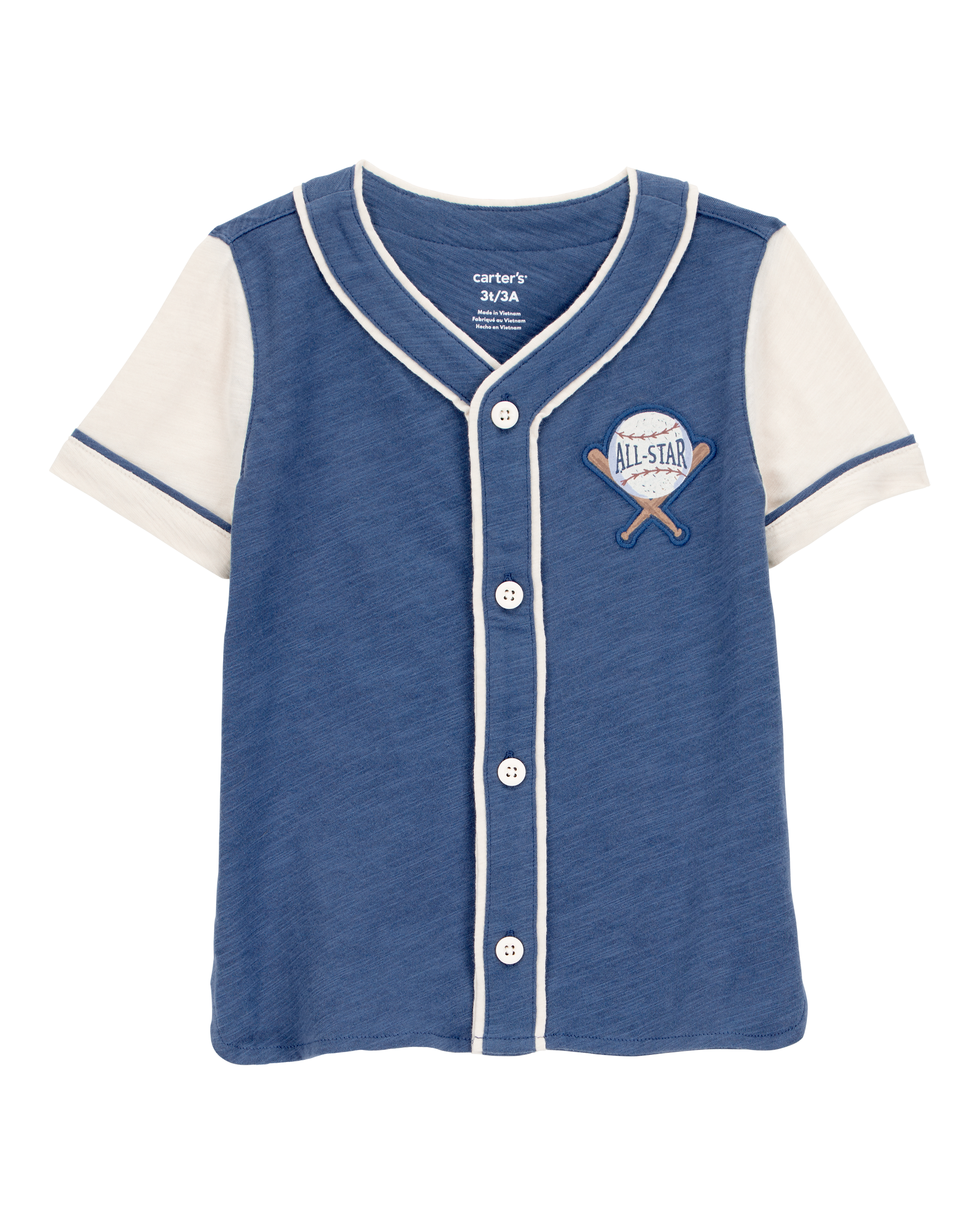 Toddler All-Star Baseball Button-Down Vintage Tee