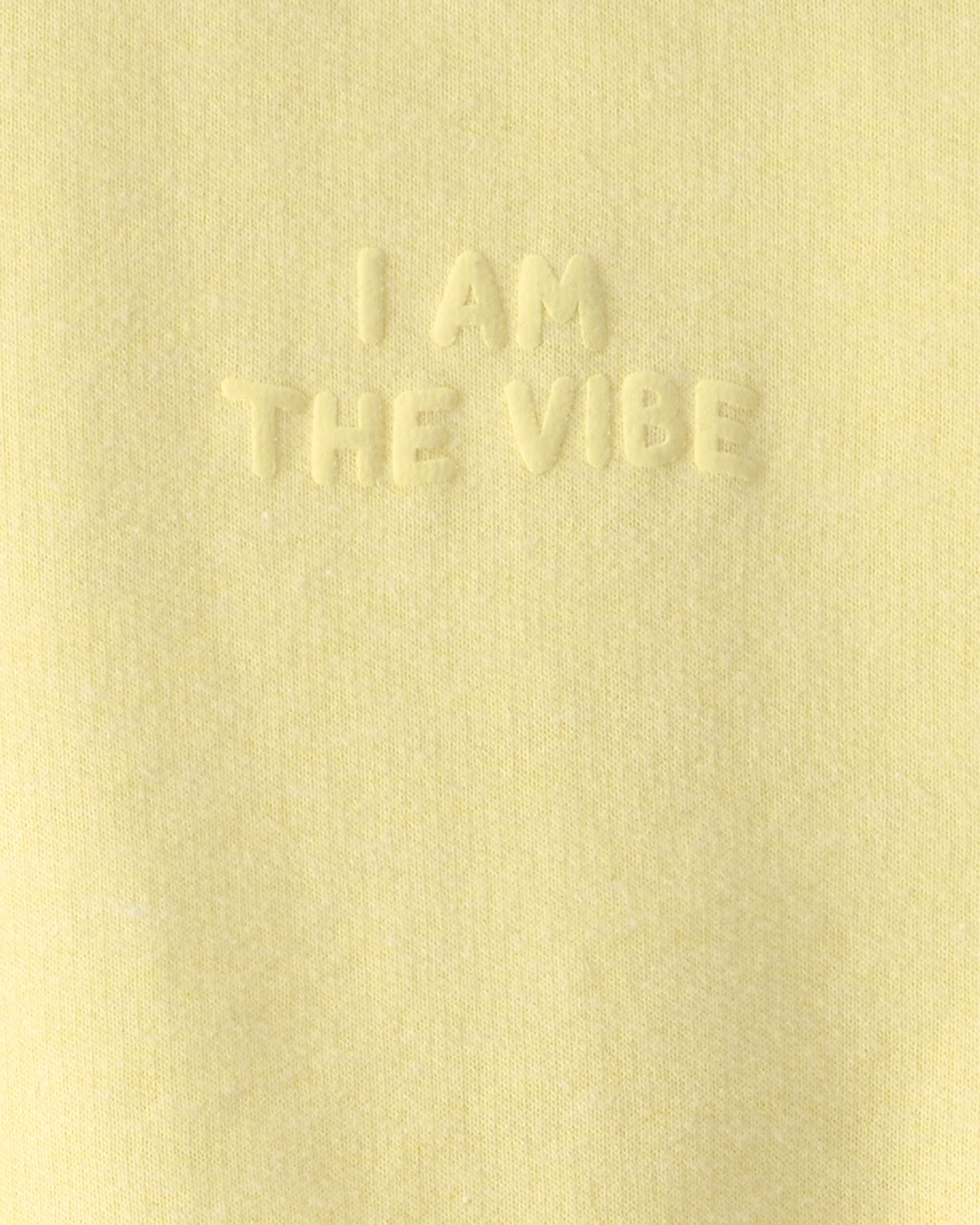 Toddler Girl 'I Am The Vibe' French Terry Pullover Sweatshirt - Yellow