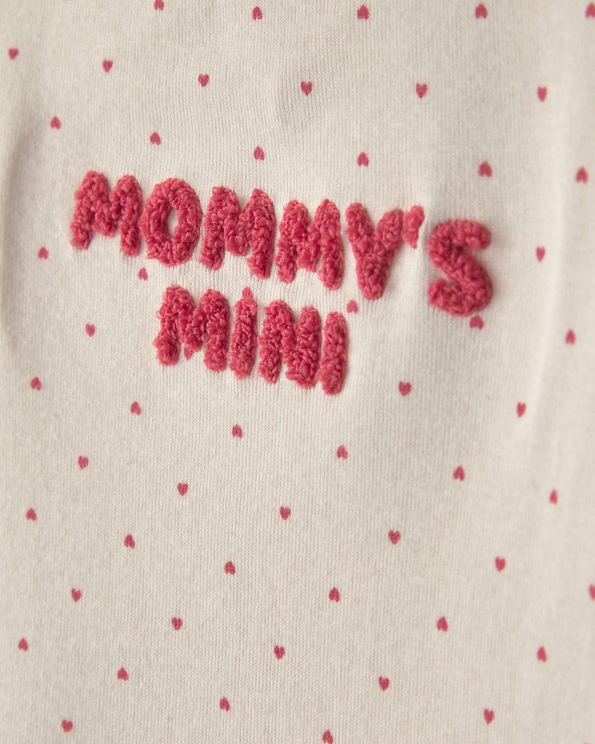Baby Girl 2-Piece 'Mommy's Mini' Heart Bodysuit & Pant Set - Pink/Ivory