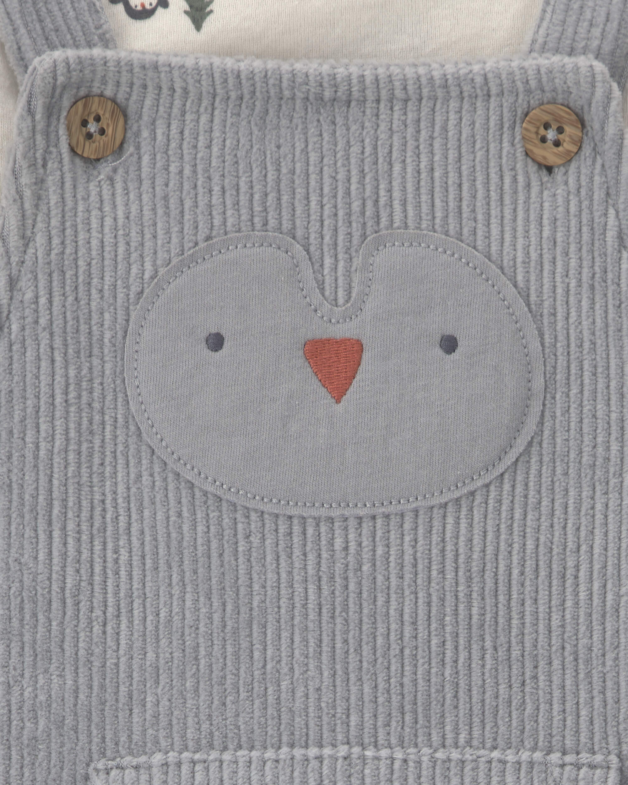 Baby Boy 2-Piece Penguin Long-Sleeve Overall Set - Grey/Cream