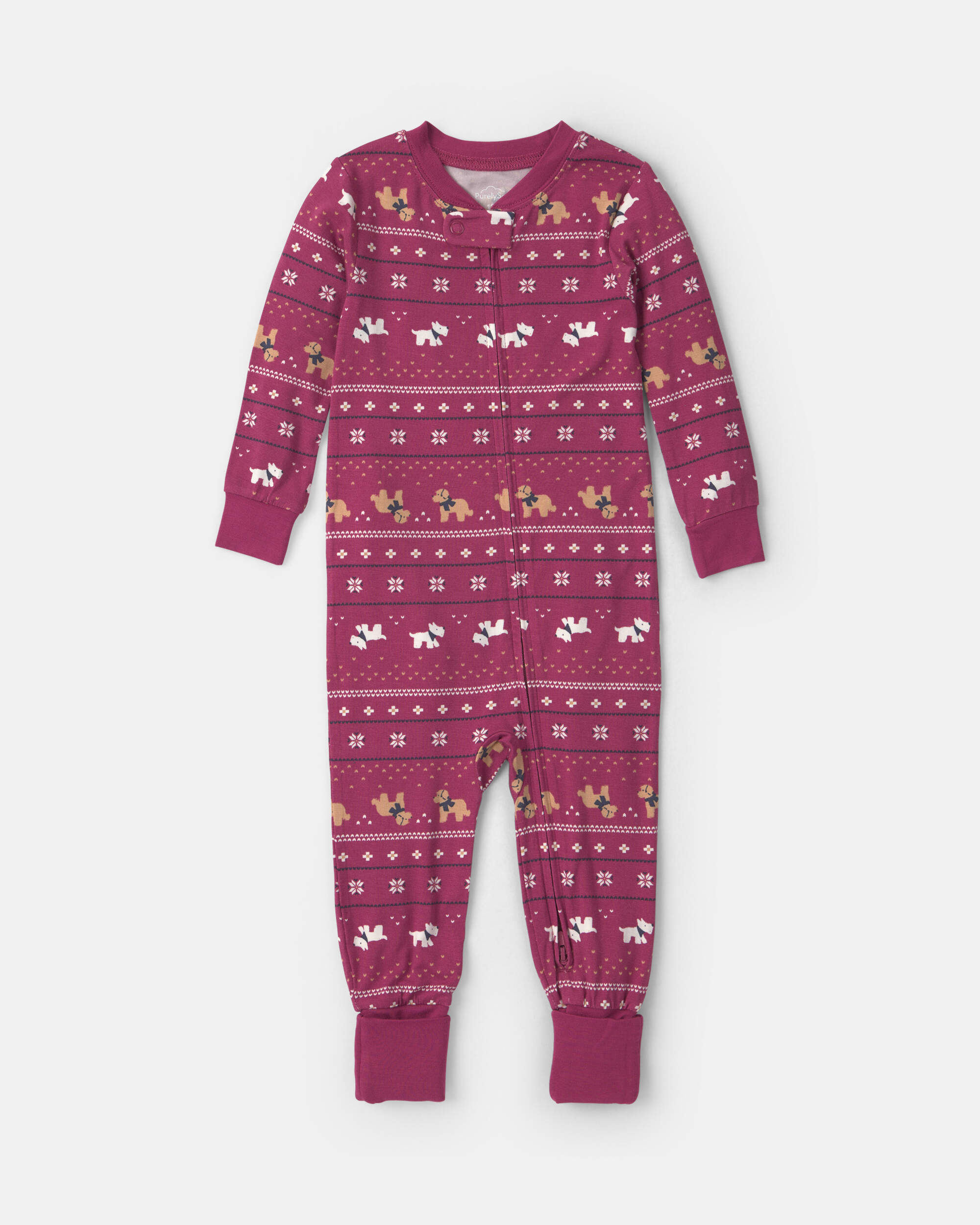 Baby 1-Piece Fair Isle PurelySoft™ Snug Fit Pyjama - Burgundy