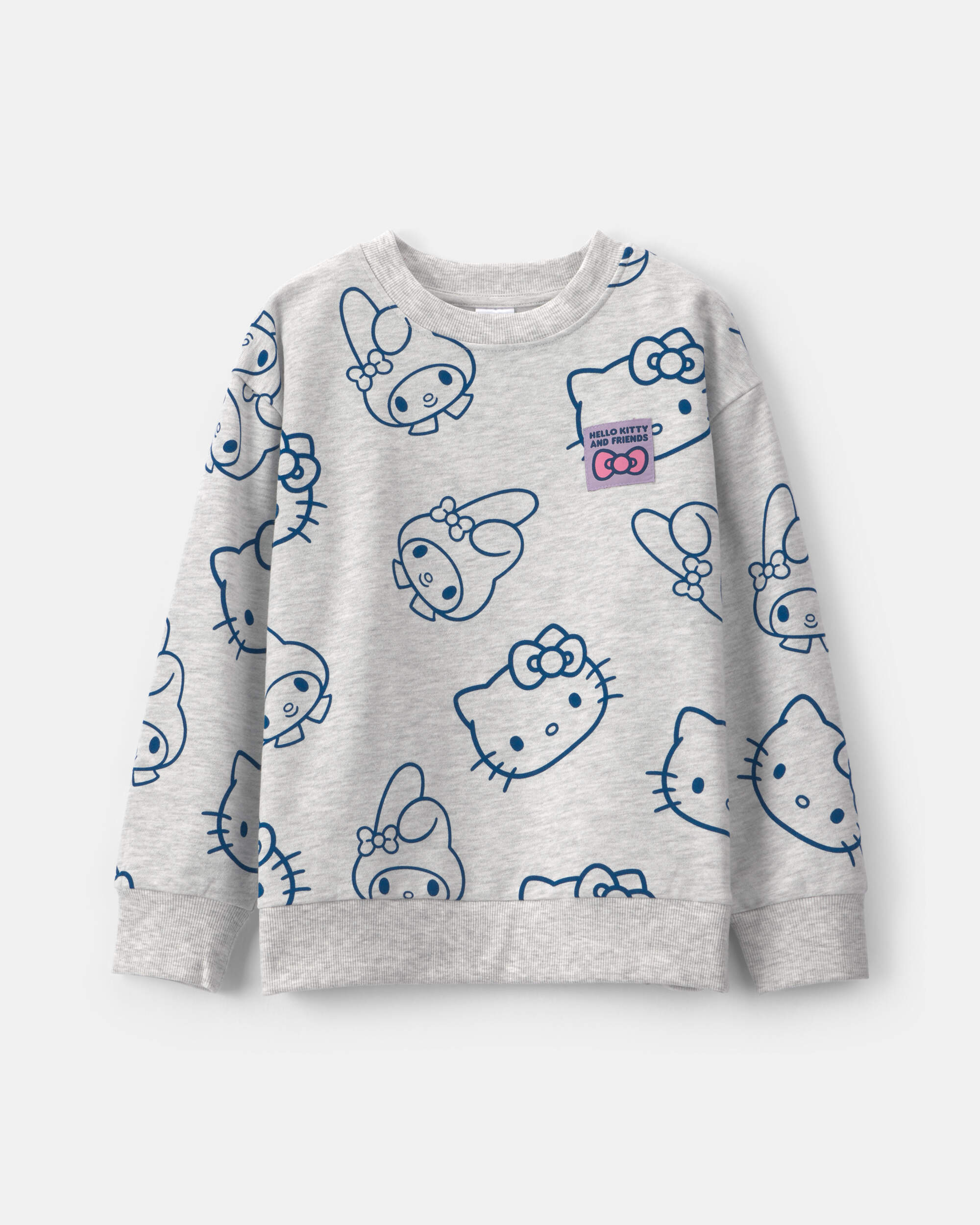 Girls Hello Kitty® Fleece Pullover Sweatshirt - Grey