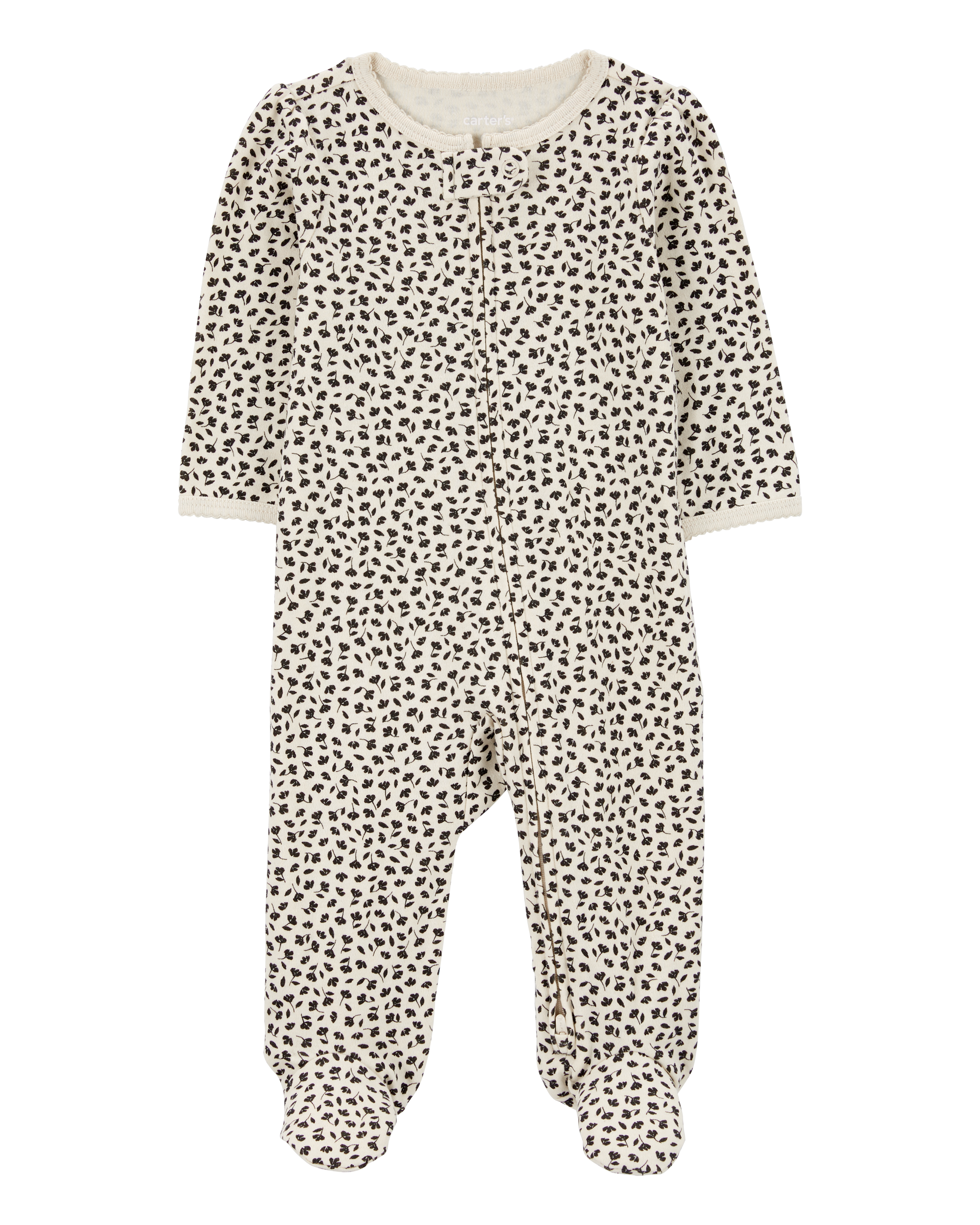 Baby Girl Floral 2-Way Zip Cotton Sleeper