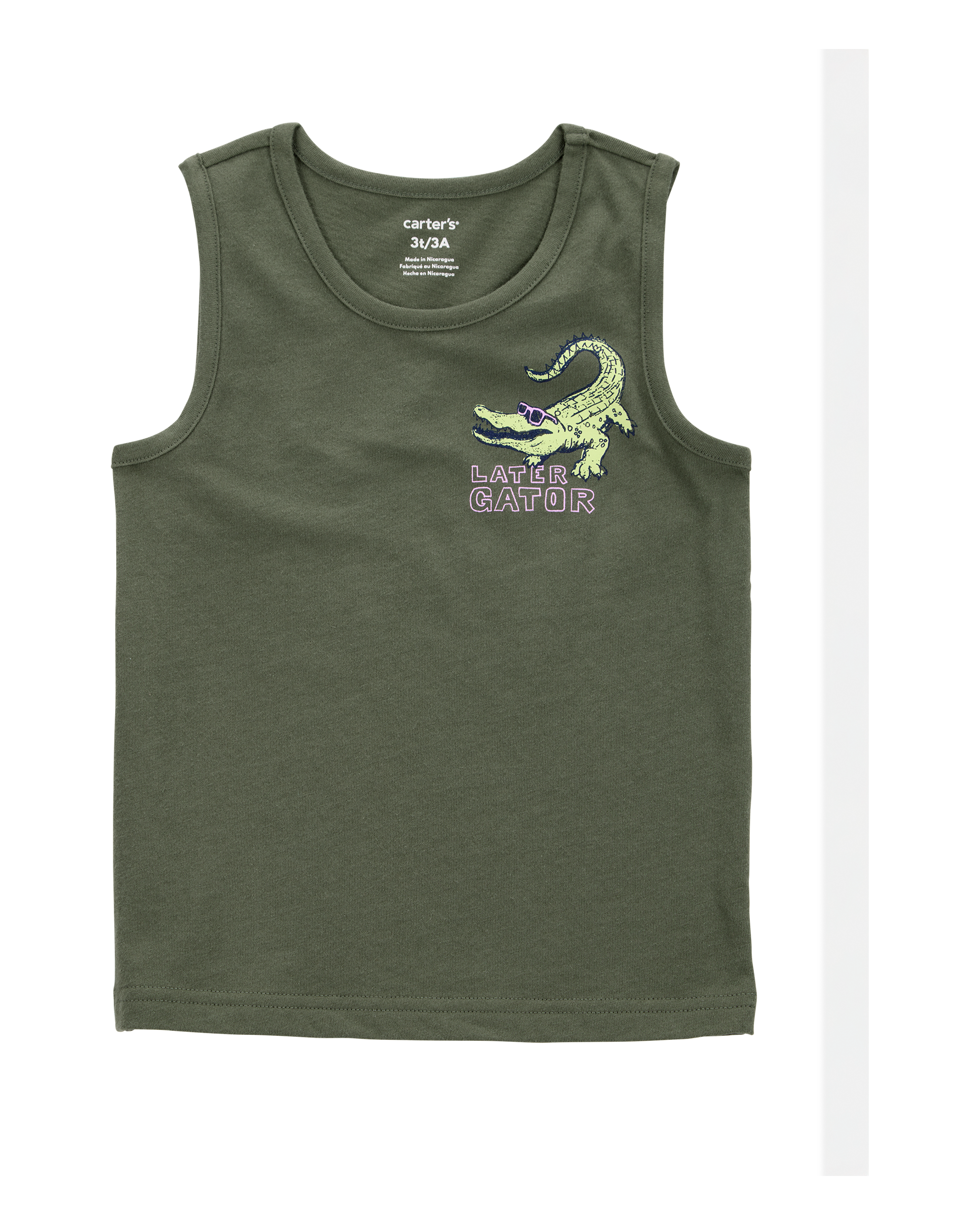 Toddler Alligator Graphic Tank - Green