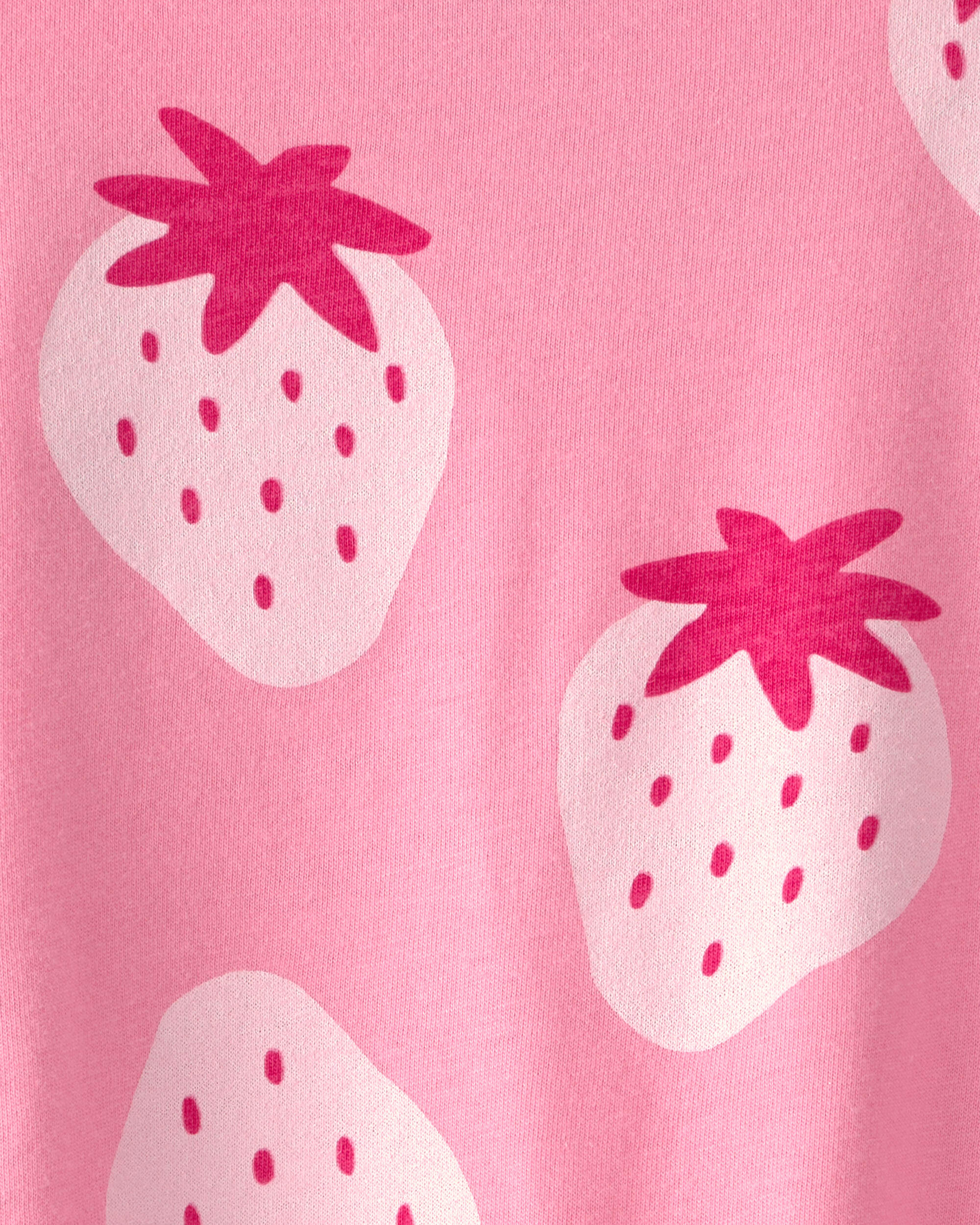 Baby Girl Strawberry Sleeveless Romper - Pink
