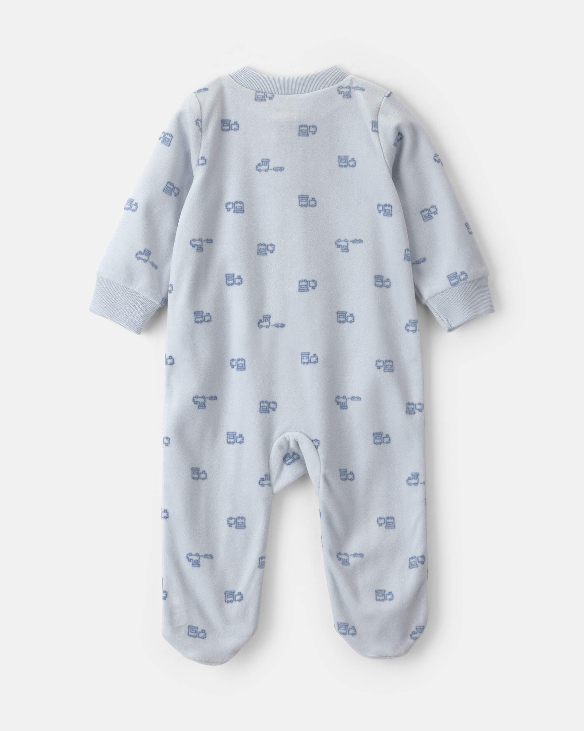 Baby Boy 'Baby Brother' Fleece 2-Way Zip Sleepers - Blue