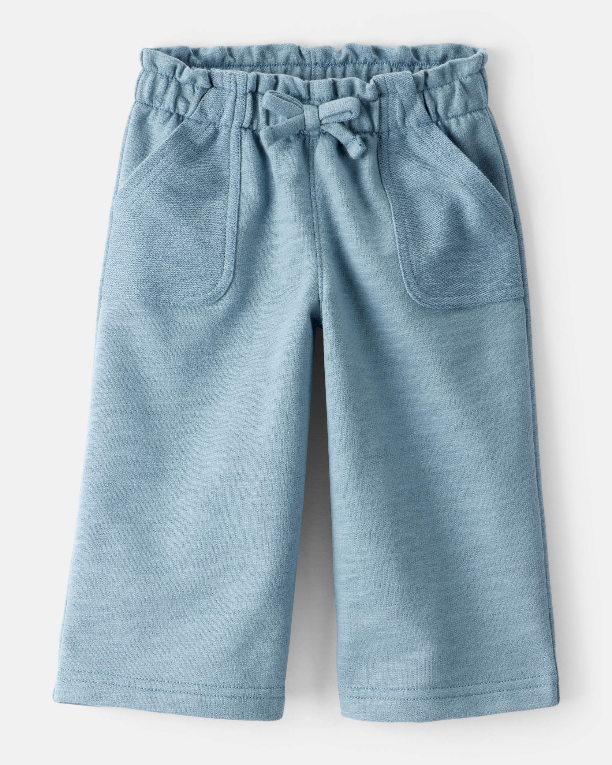 Baby Girl 100% Cotton Wide-Leg Pants - Blue