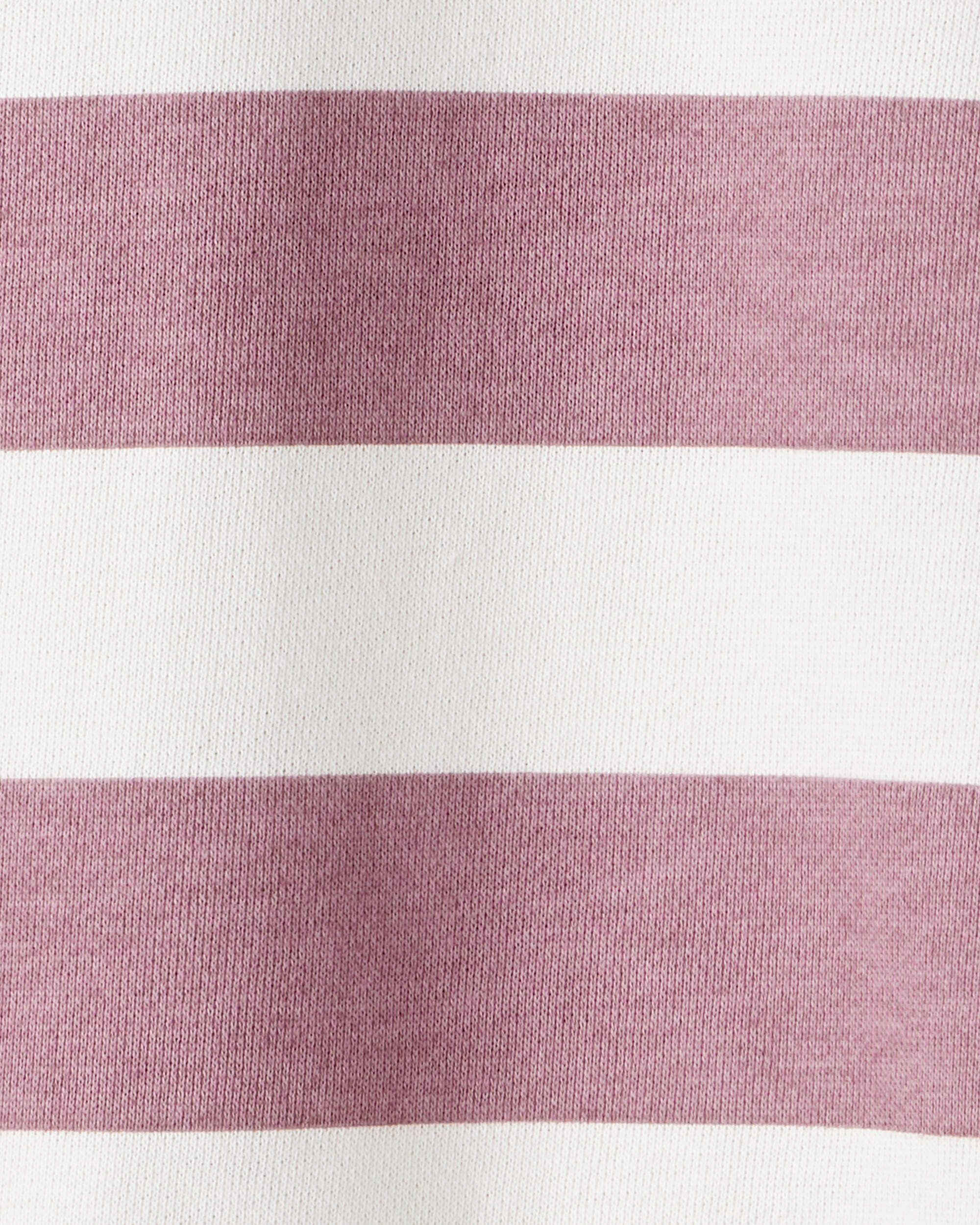 Girls Organic Cotton Henley Top Stripes