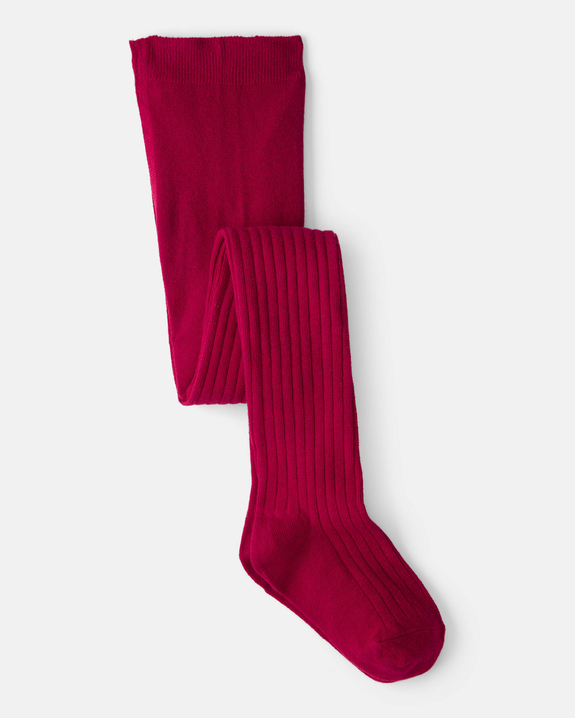 Girls Rib Tights - Red