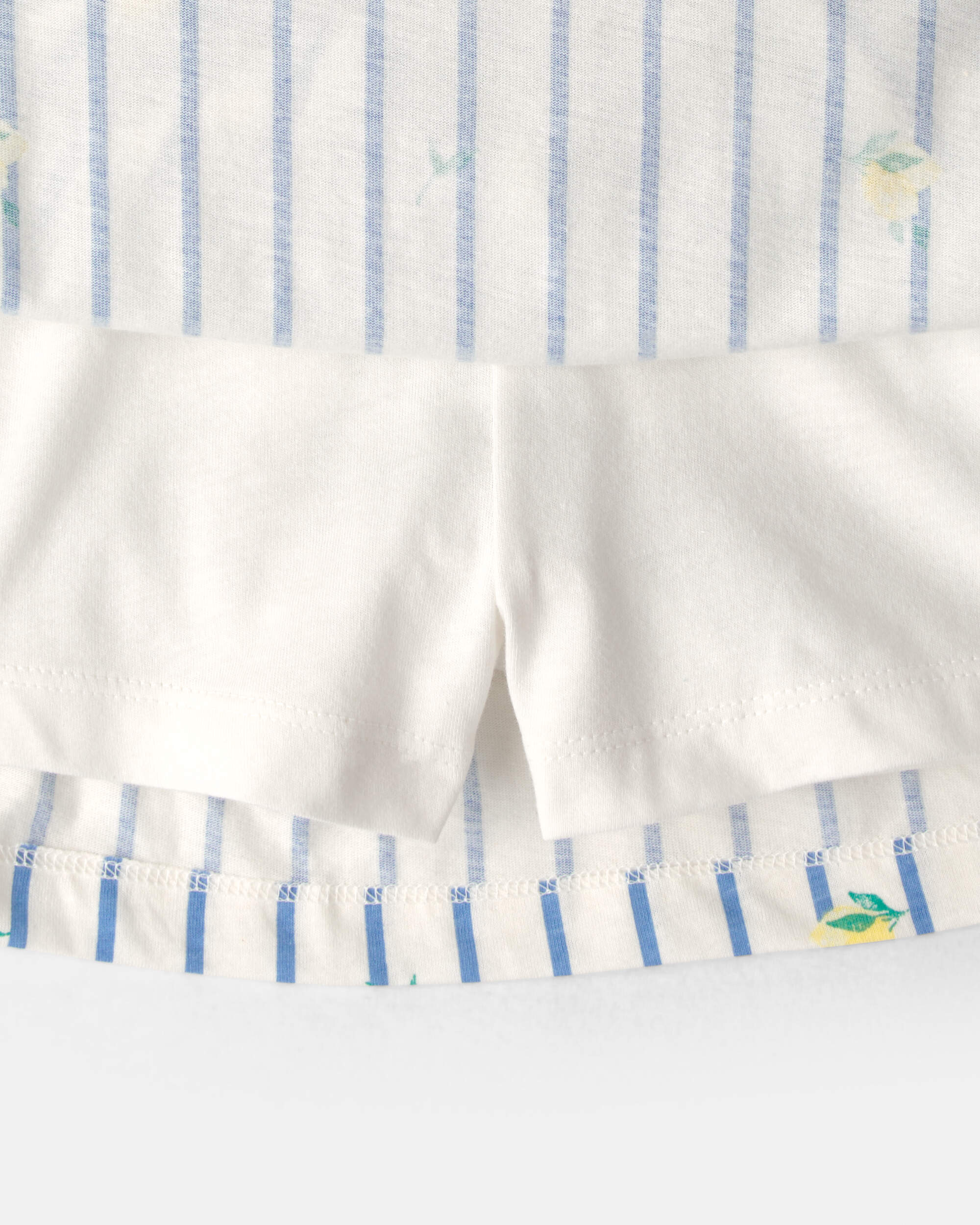 Toddler Girl Lemon Striped Skort - Blue/Ivory