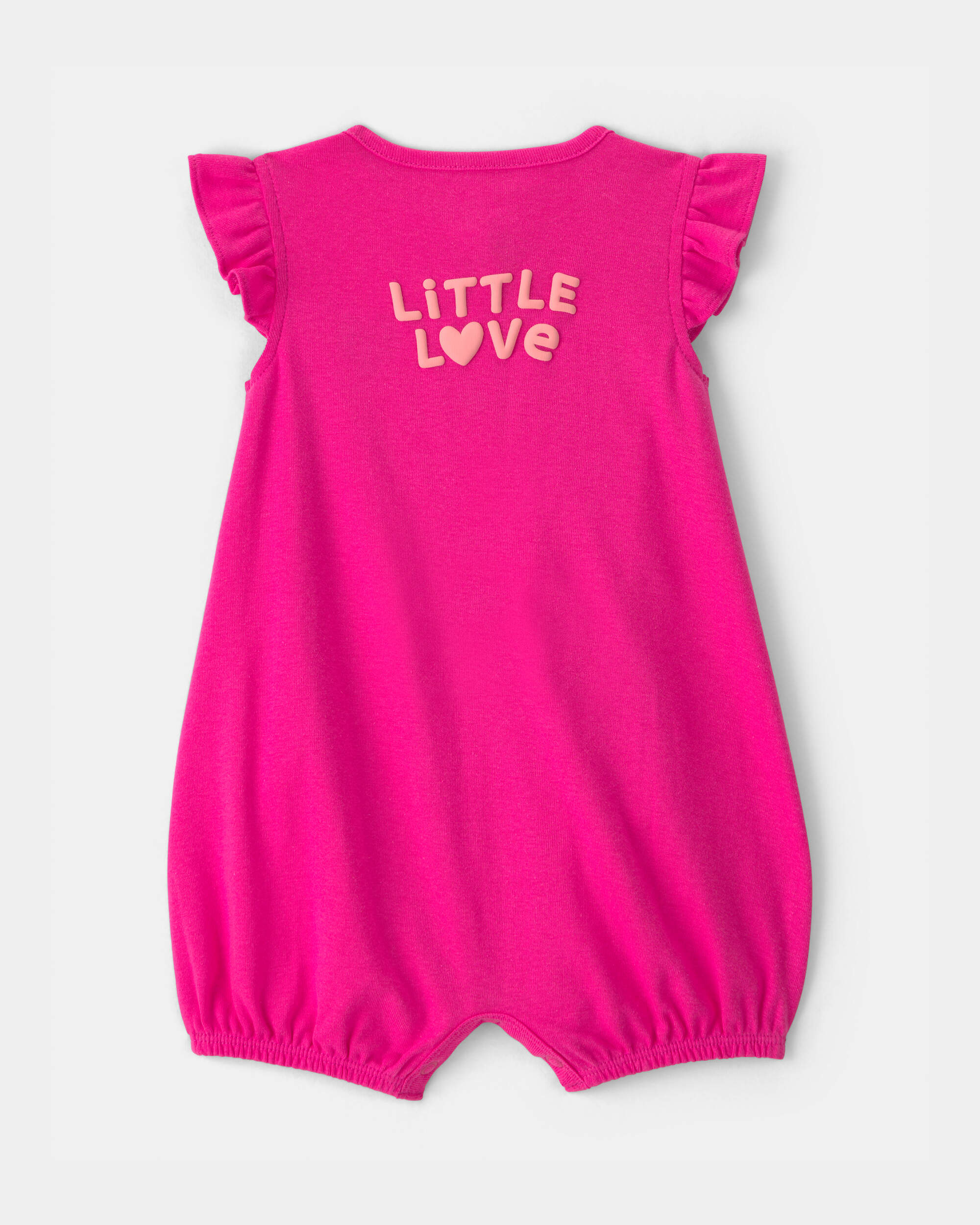 Baby Girl 'Little Love' Heart Sleeveless Romper - Pink