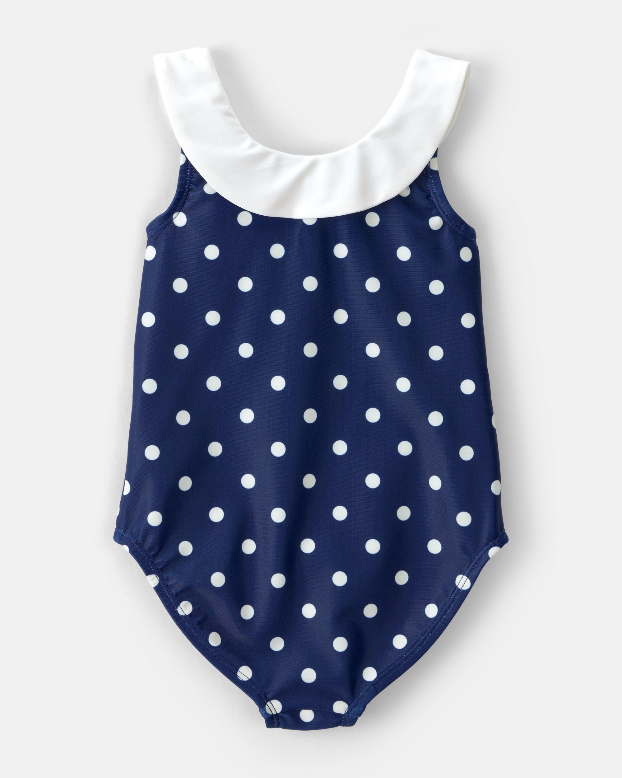 Toddler Girl Polka Dot 1-Piece Swimsuit - Navy