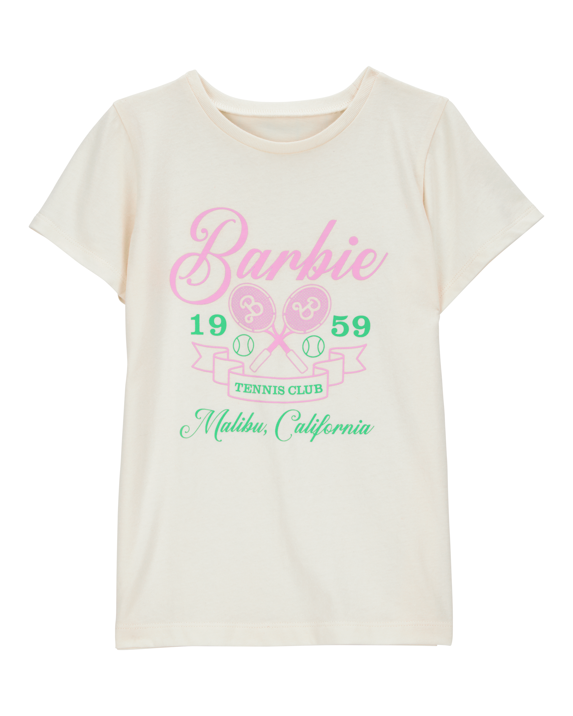 Kid Barbie™ 'Tennis Club' Short-Sleeve Graphic Tee - Ivory