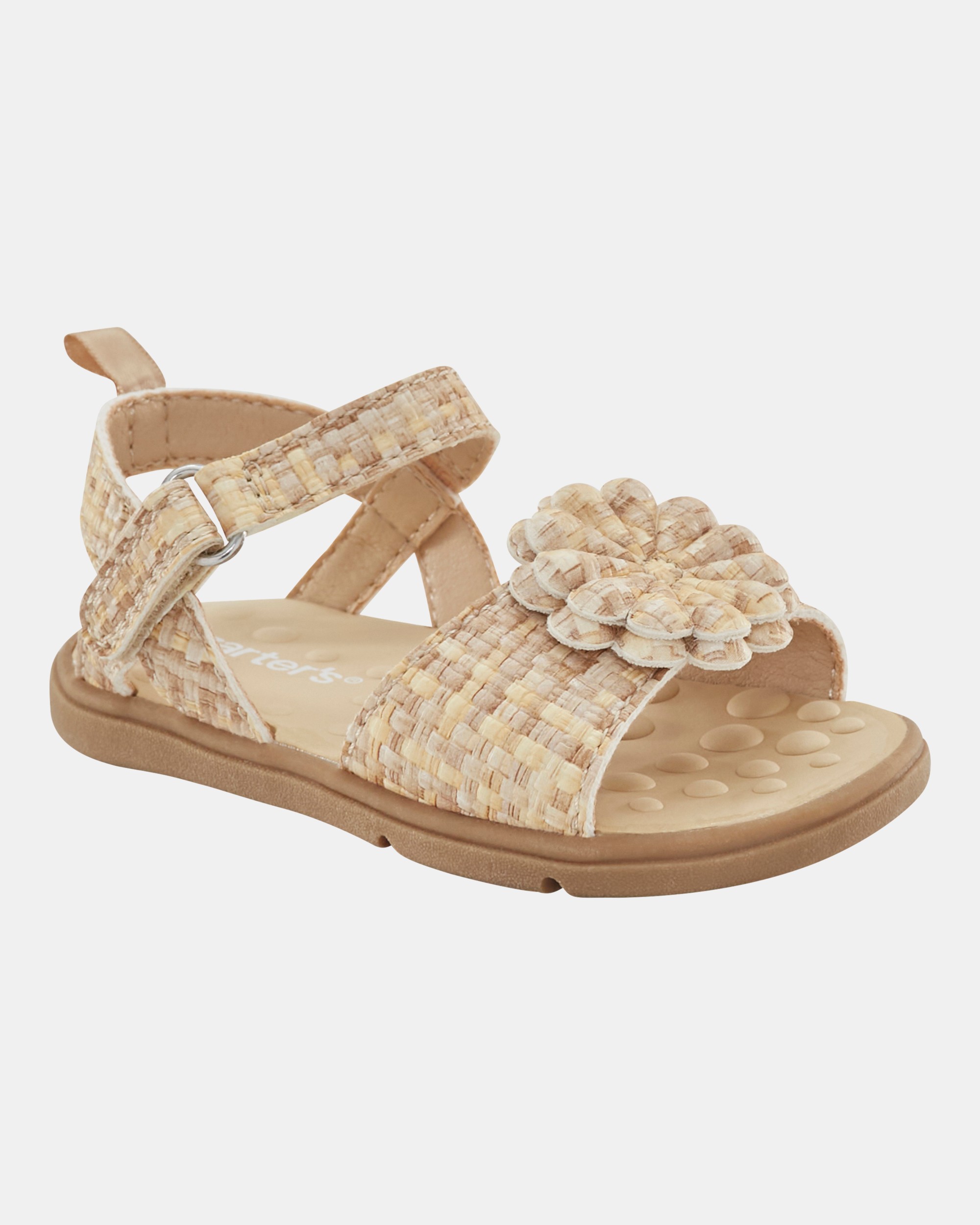 Baby  Every Step® First Walker Woven Flower Accent Sandals - Beige