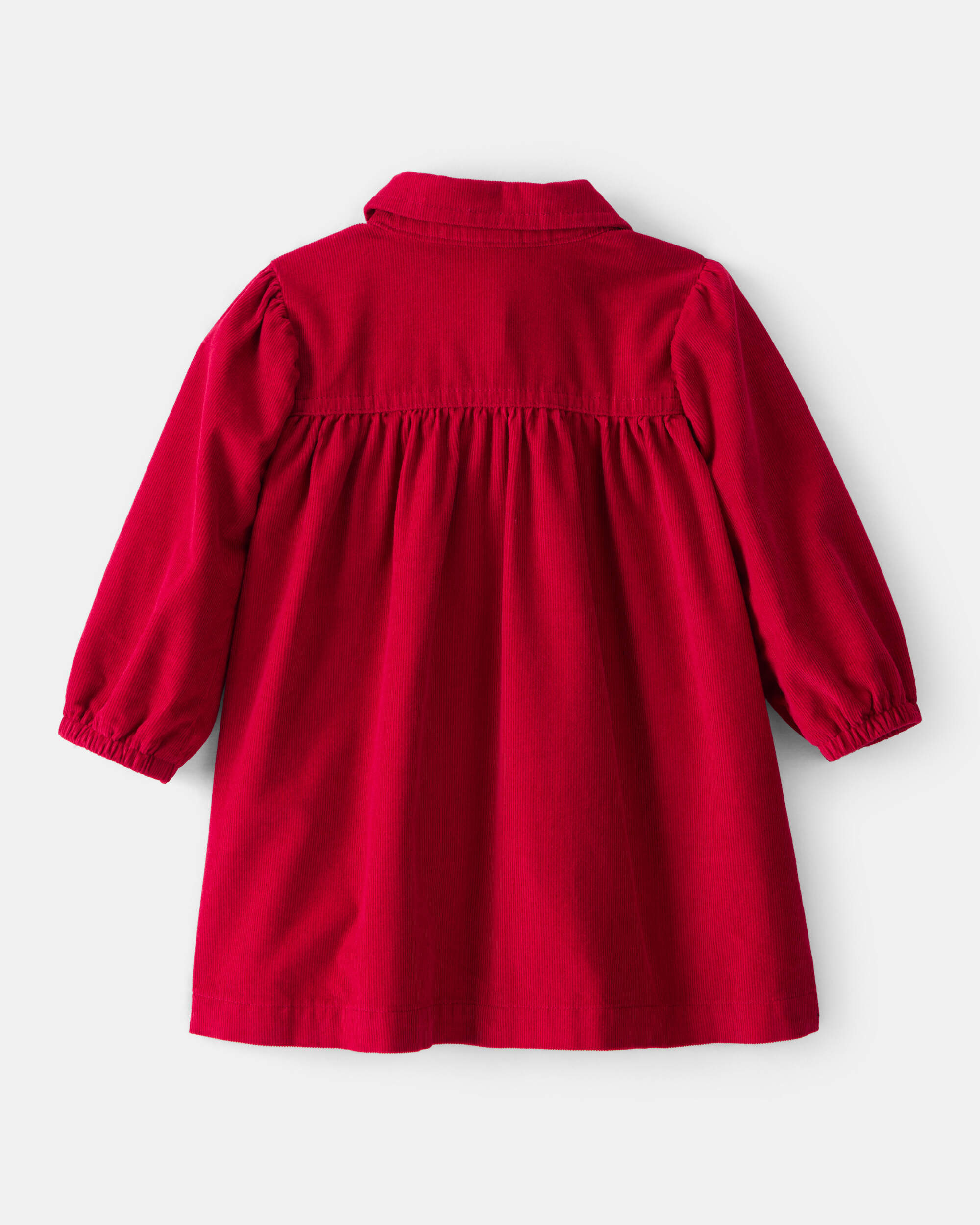 Baby Girl Corduroy Long-Sleeve Dress - Red