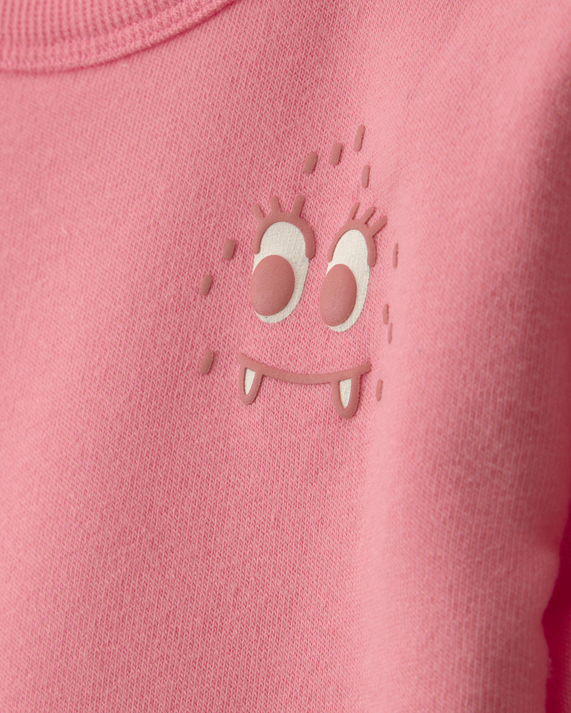 Baby Girl Cozy Monster Fleece Pullover Sweatshirt - Pink