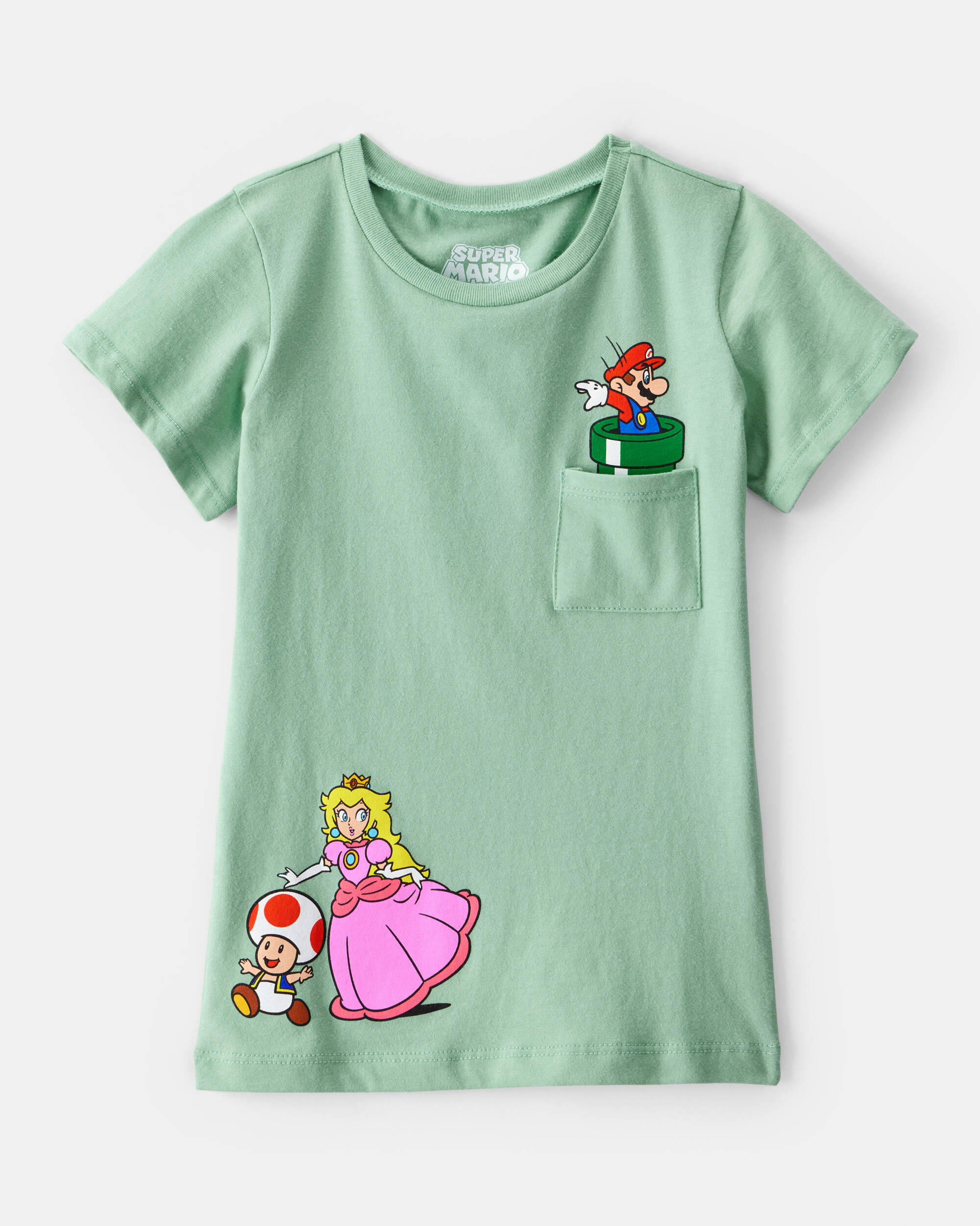 Kid Super Mario Bros™ Princess Peach Short-Sleeve Graphic Tee - Green