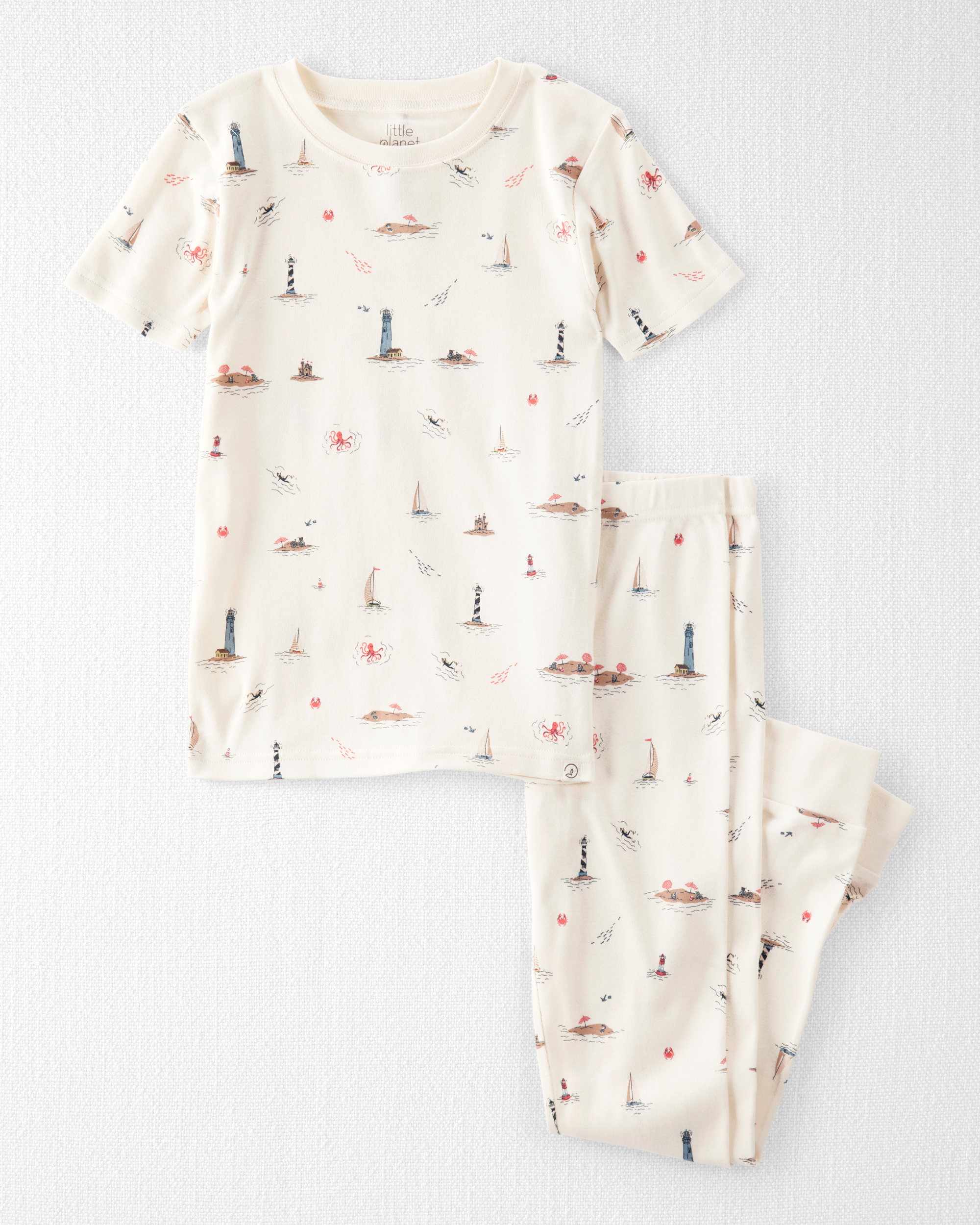 Kid Organic Cotton Pyjamas Coastal Print