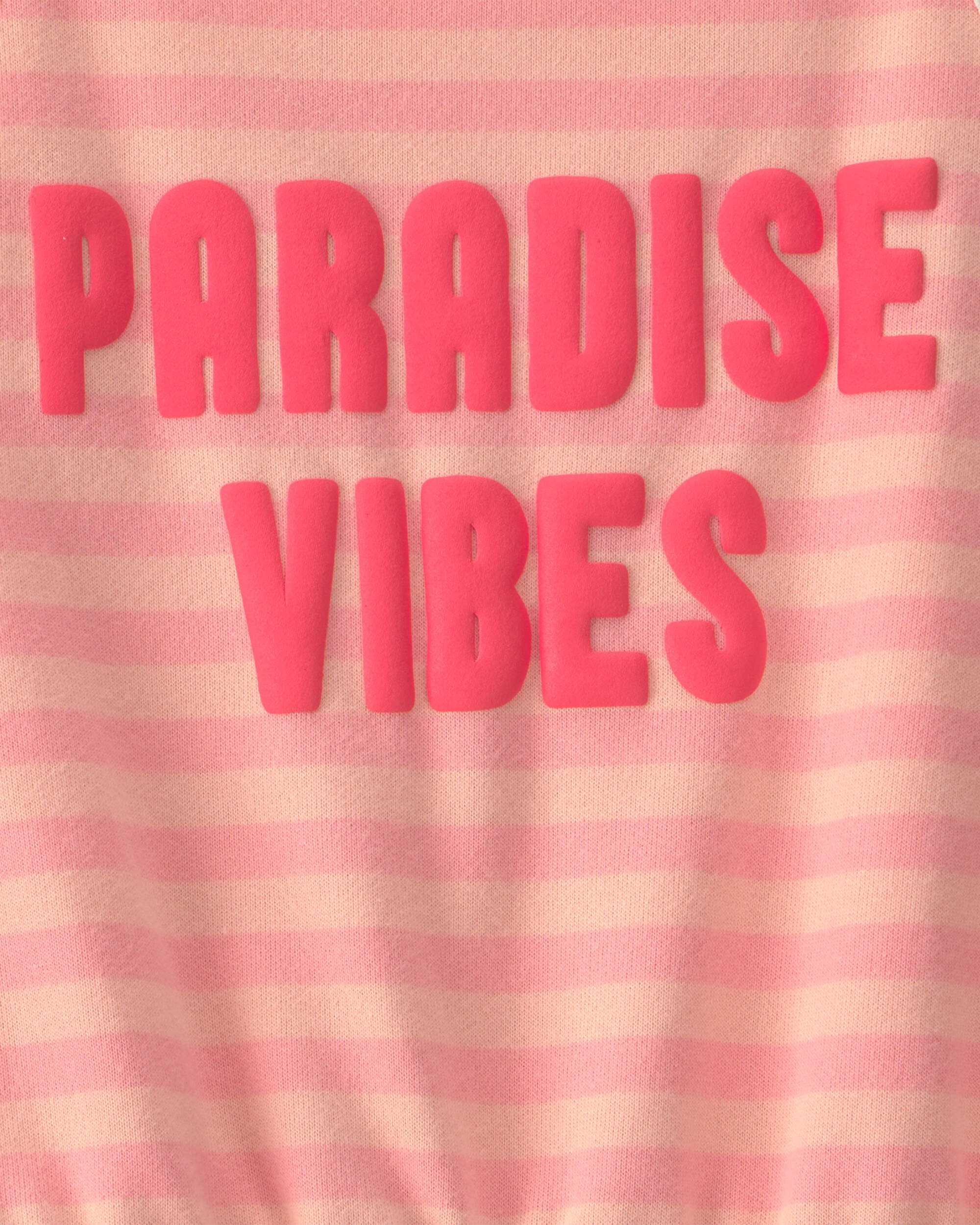 Girls 'Paradise Vibes' French Terry Romper - Pink