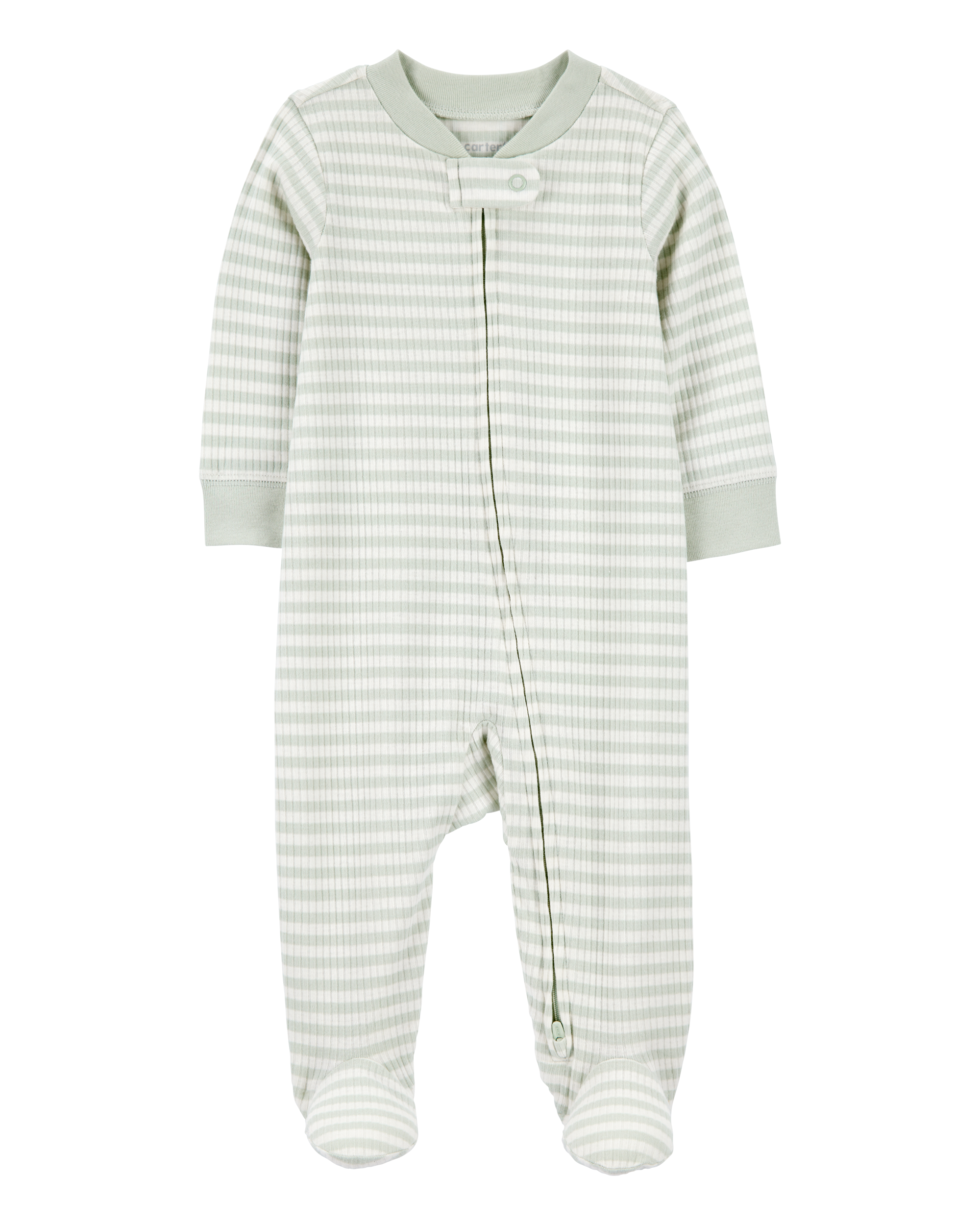 Baby Striped 2-Way Zip Ribbed Sleeper pyjamas