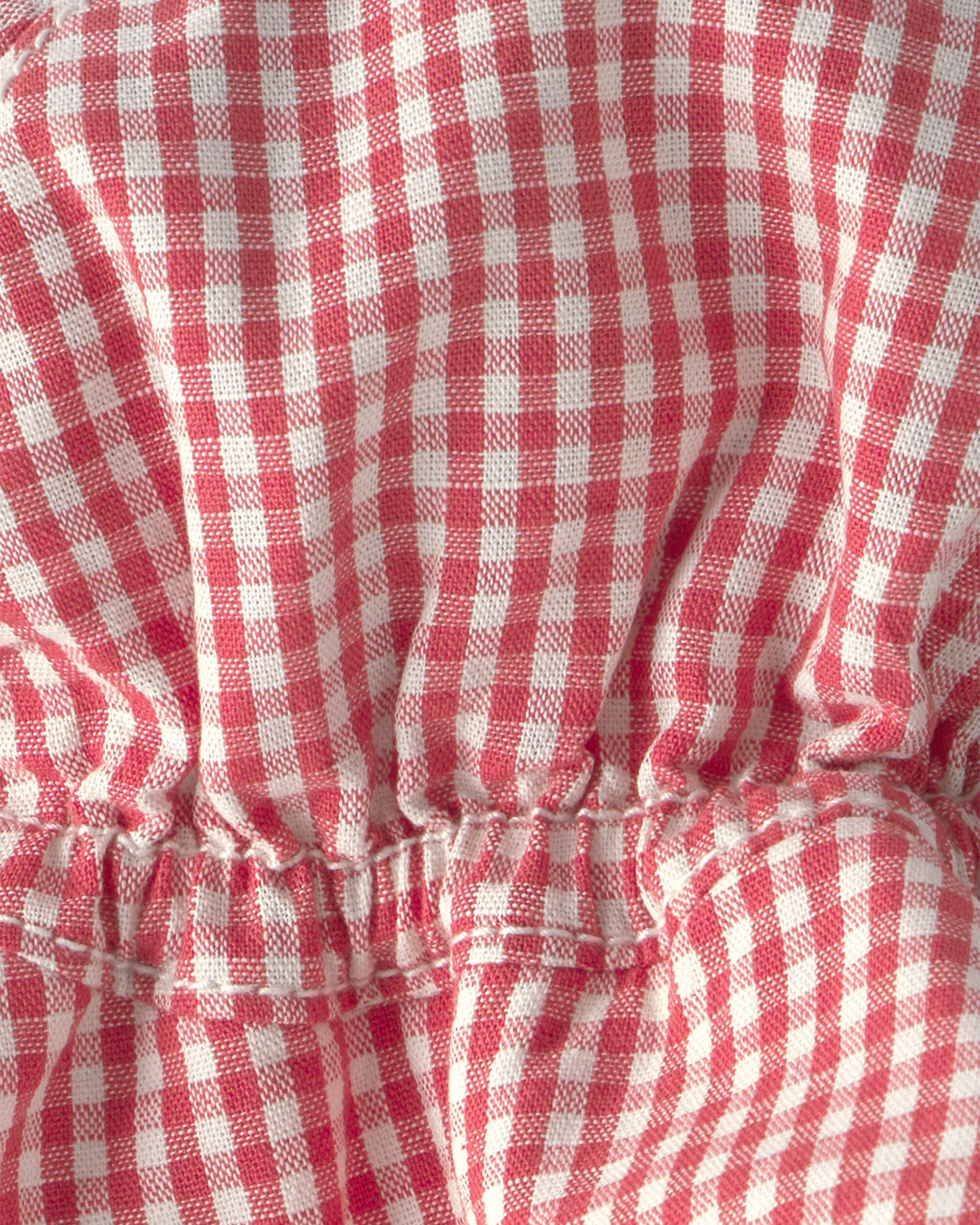 Baby Girl Sunhat Made with Organic Cotton Red Gingham