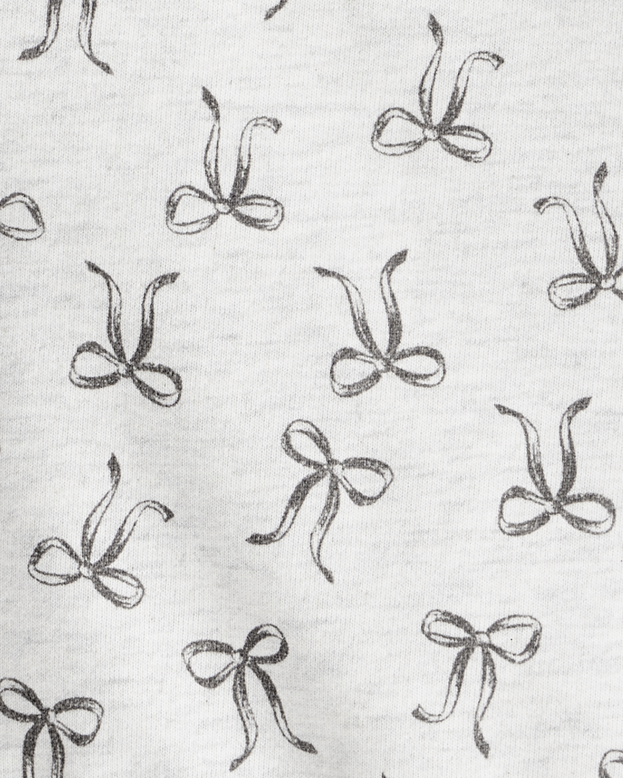 Baby Girl Bow Print Long-Sleeve Tee & Pant Set - Grey