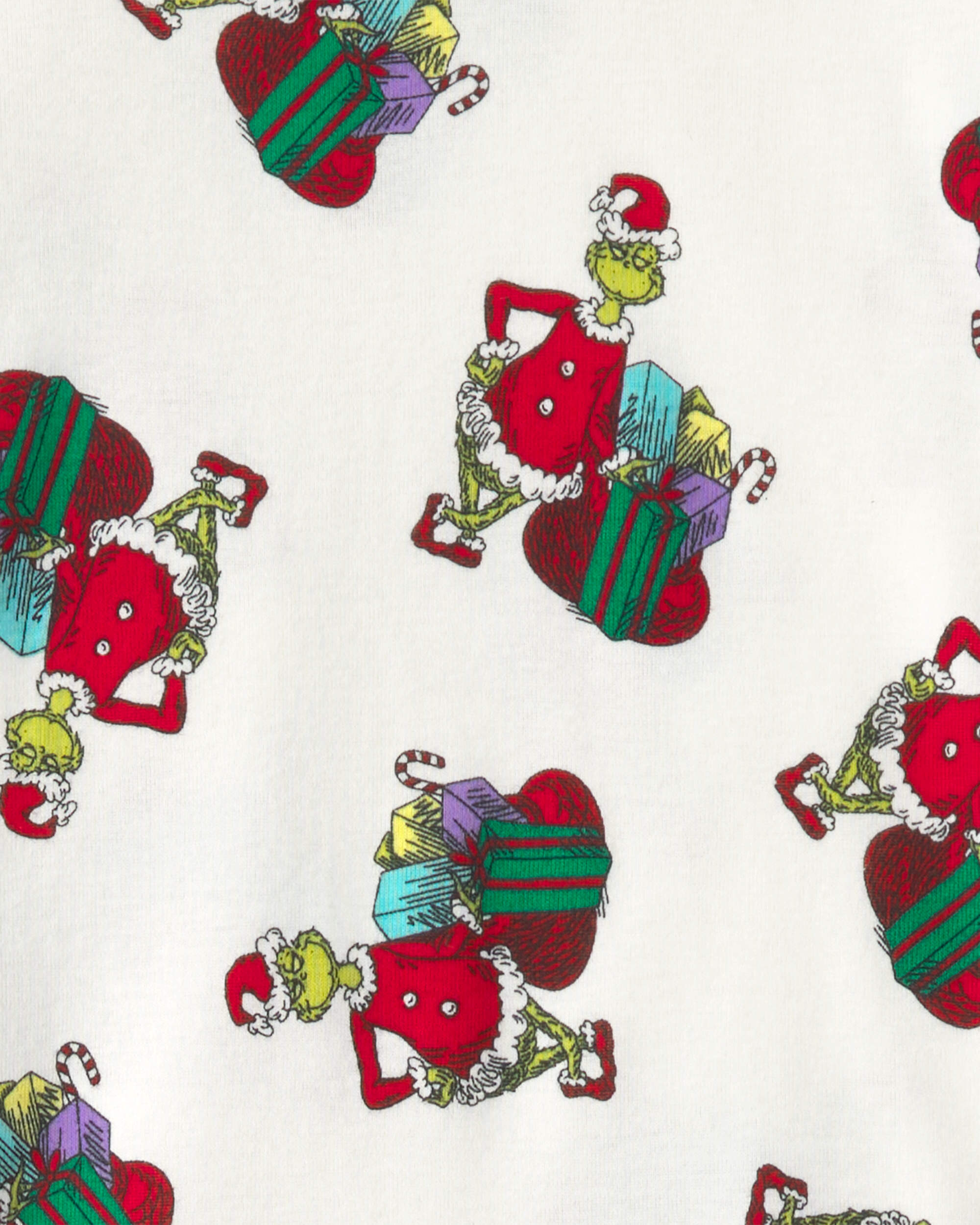 Kids 2-Piece Dr. Seuss™ The Grinch Christmas 100% Cotton Snug Fit Pyjama Set - White